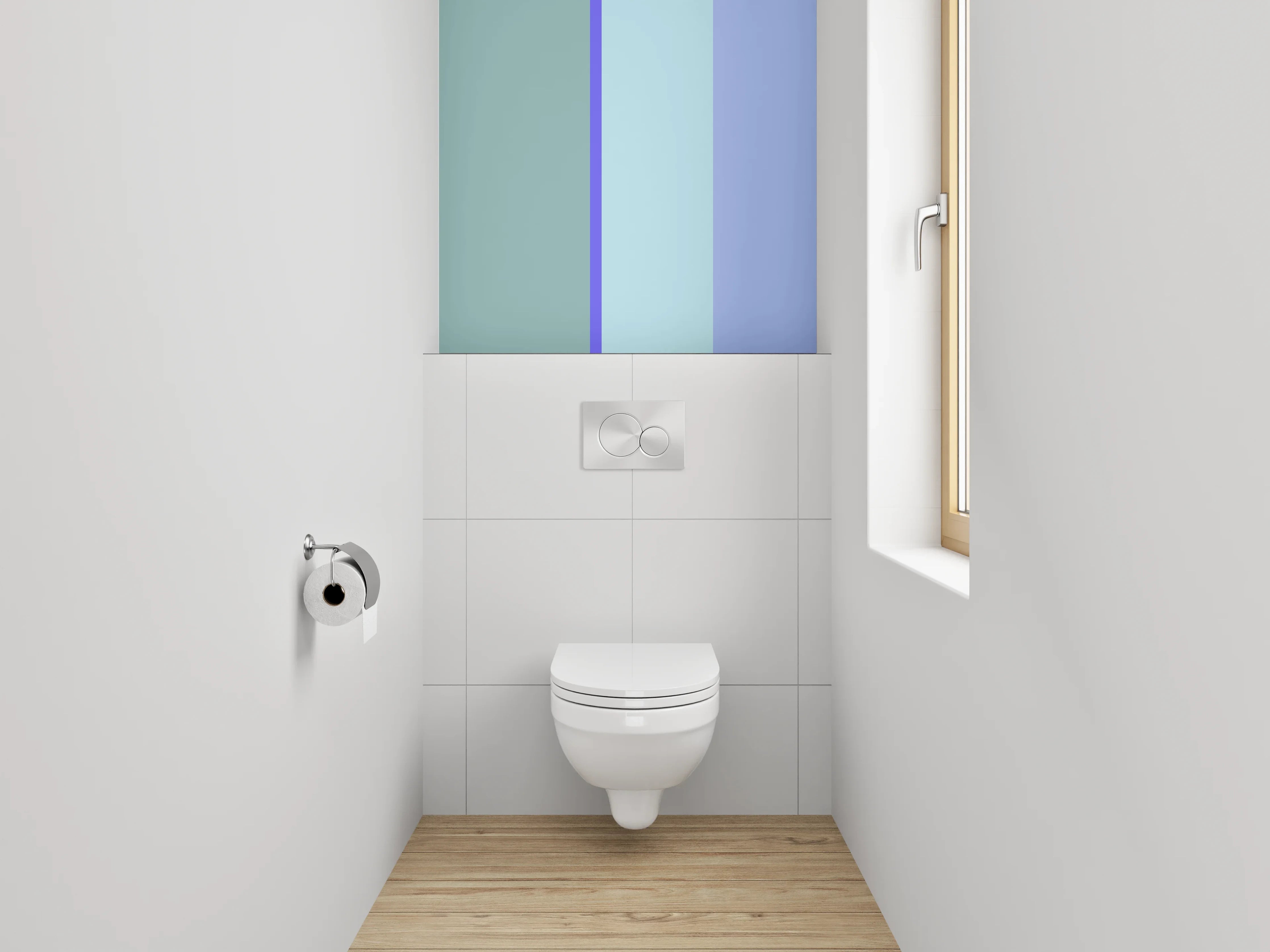 WC-Rückwand - Modernes Farbspiel in Pastell