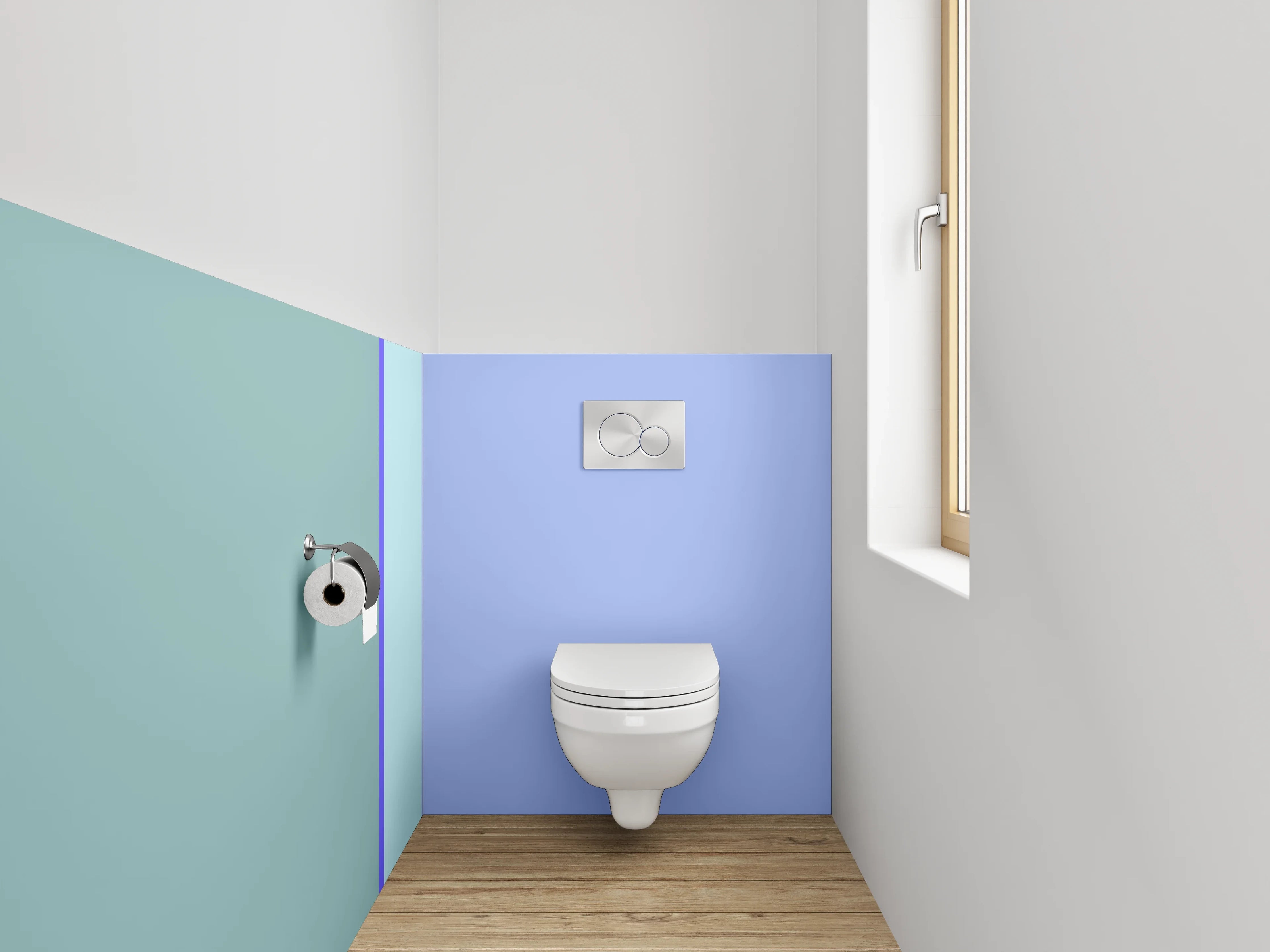 WC-Rückwand - Modernes Farbspiel in Pastell
