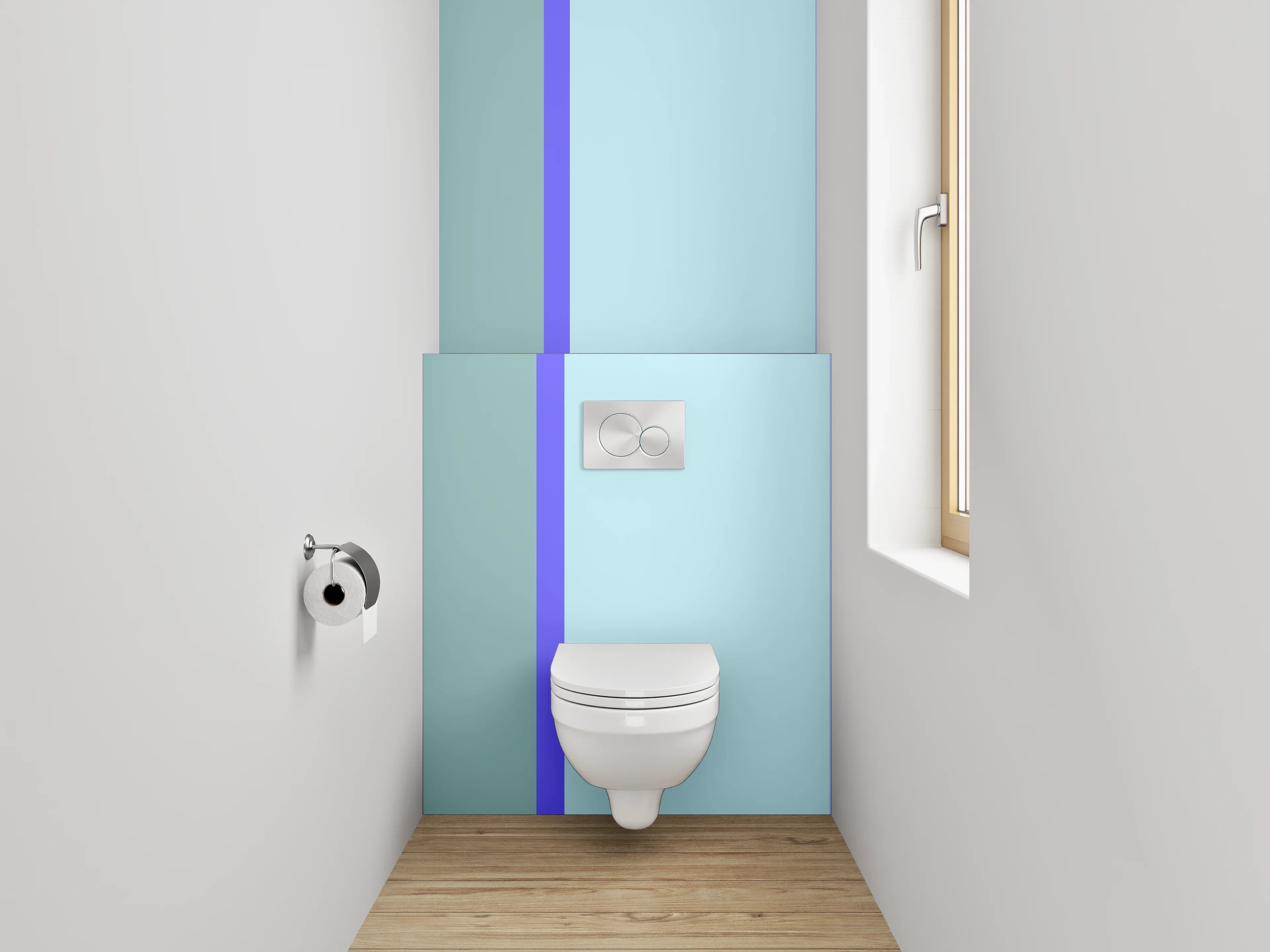 WC-Rückwand - Modernes Farbspiel in Pastell
