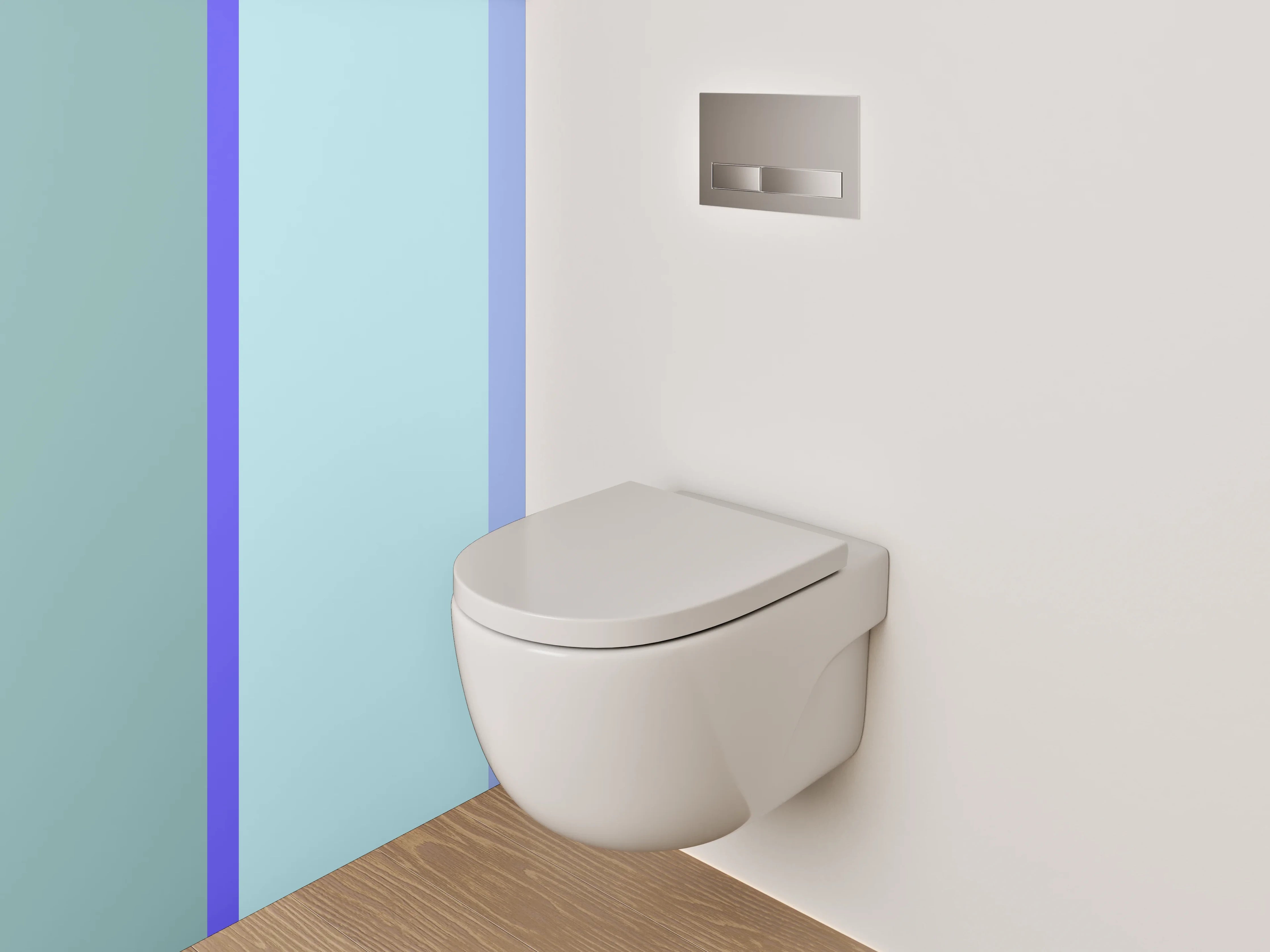 WC-Rückwand - Modernes Farbspiel in Pastell