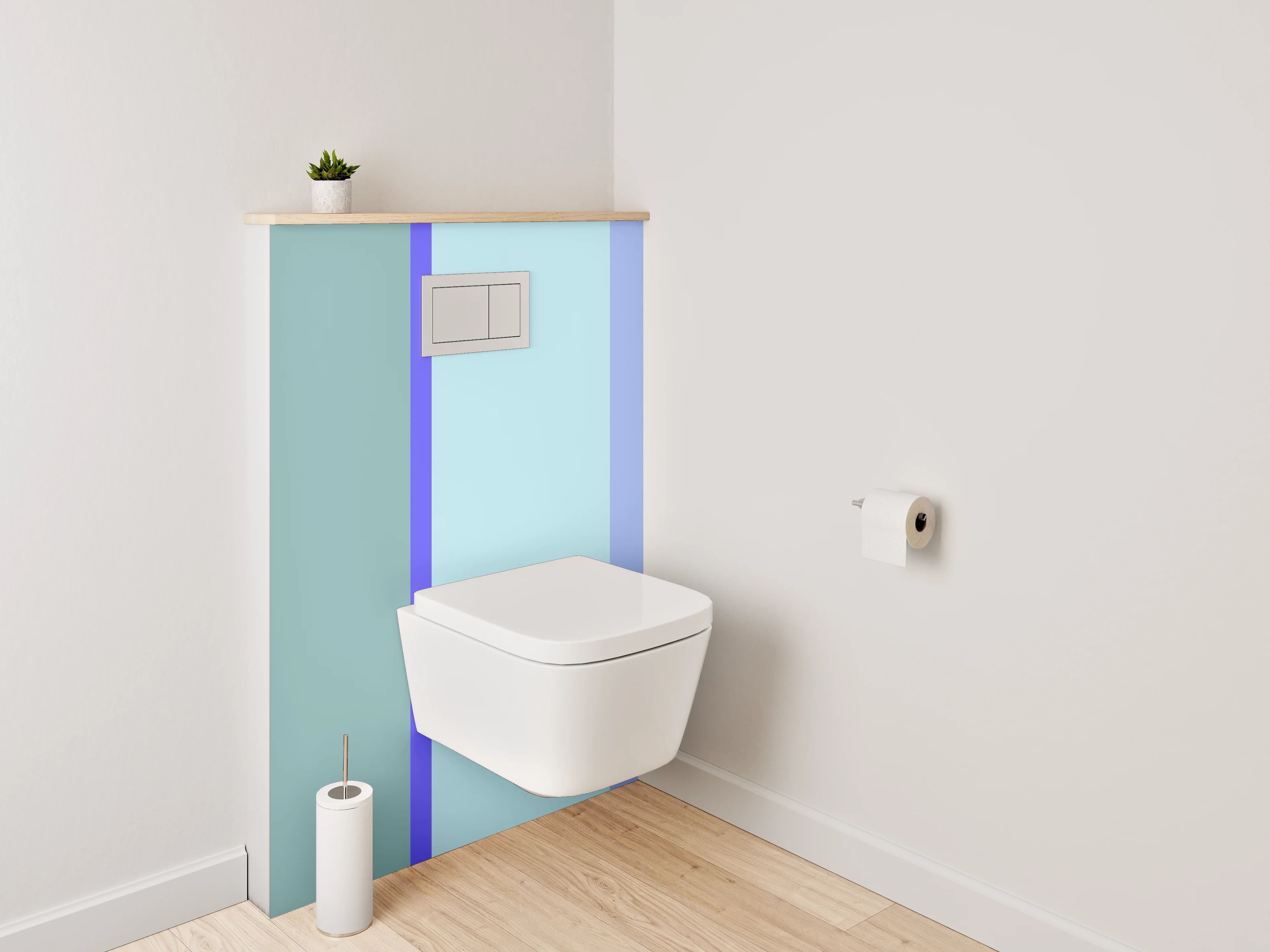 WC-Rückwand - Modernes Farbspiel in Pastell