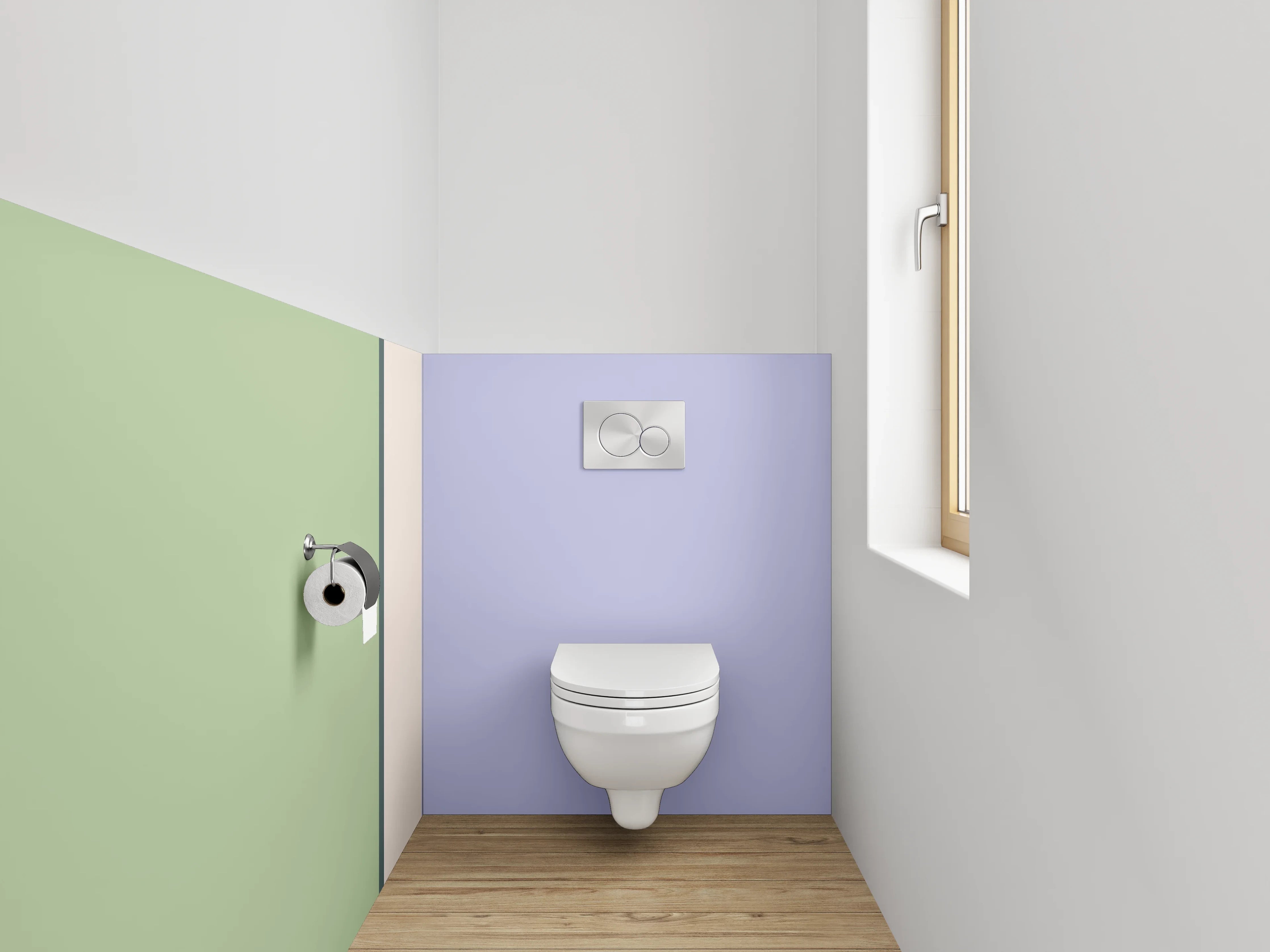 WC-Rückwand - Modernes Farbstreifen-Design Pastell