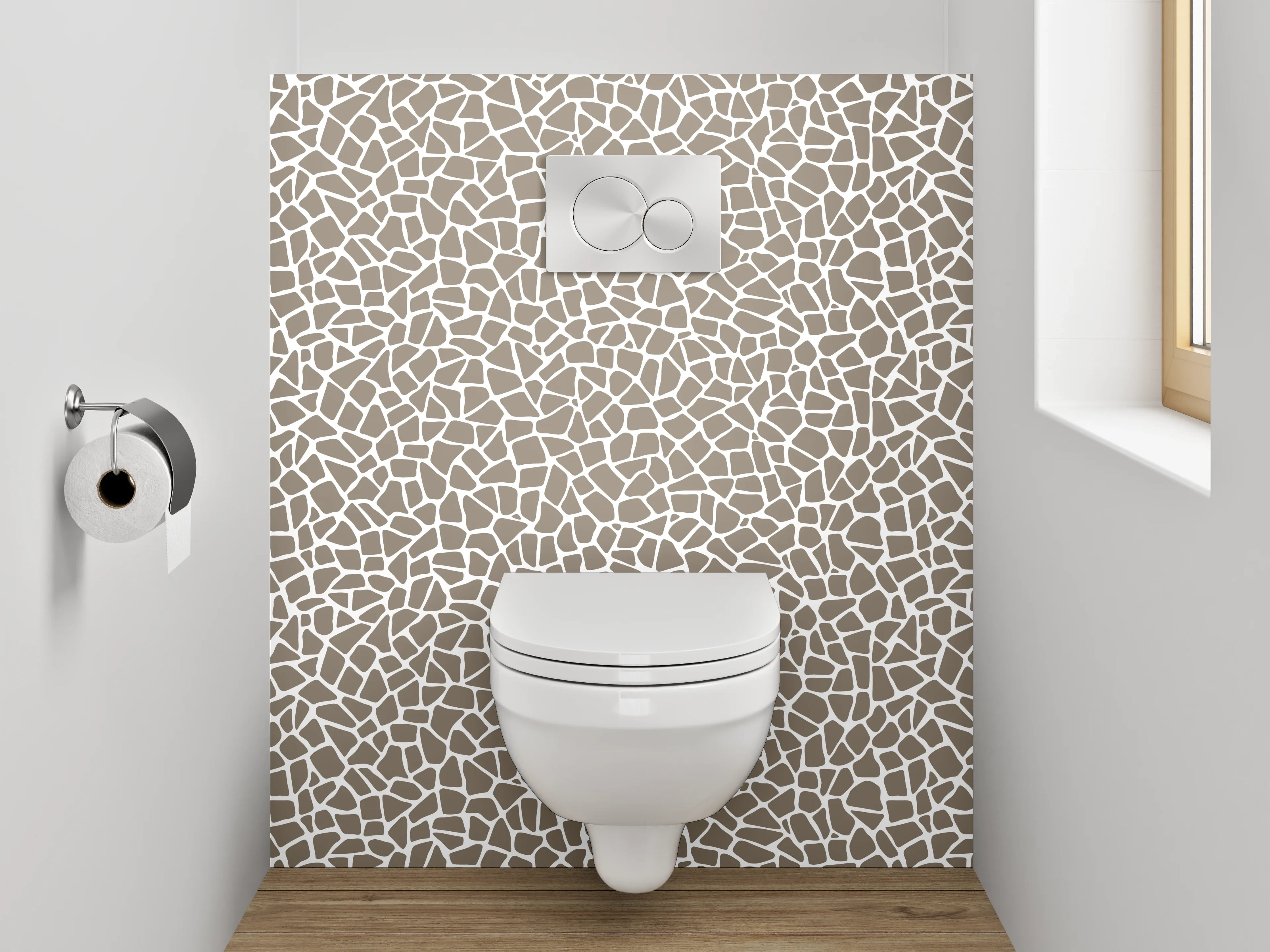 WC-Rückwand - Modernes Mosaik Muster Beige Grau