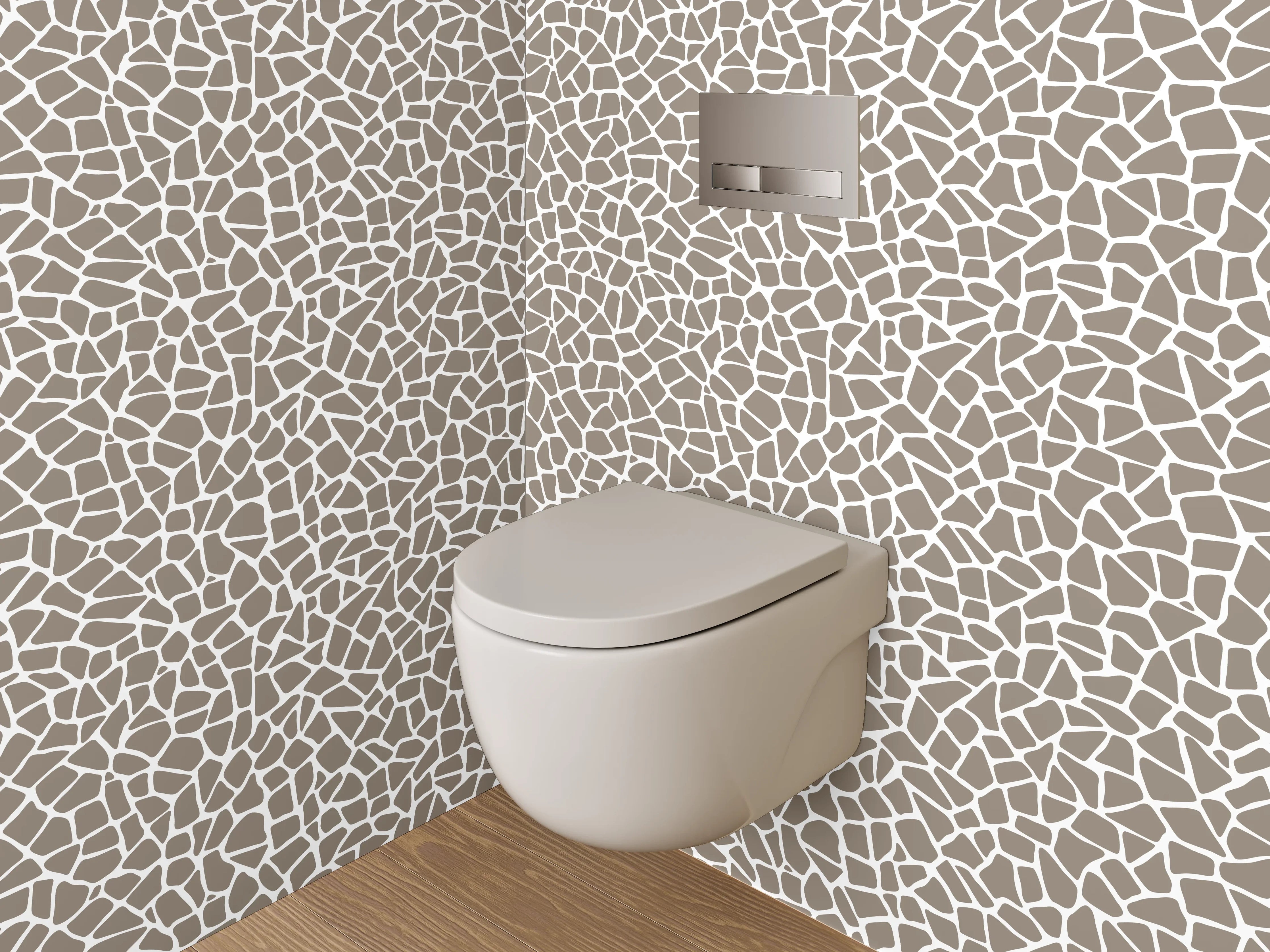 WC-Rückwand - Modernes Mosaik Muster Beige Grau