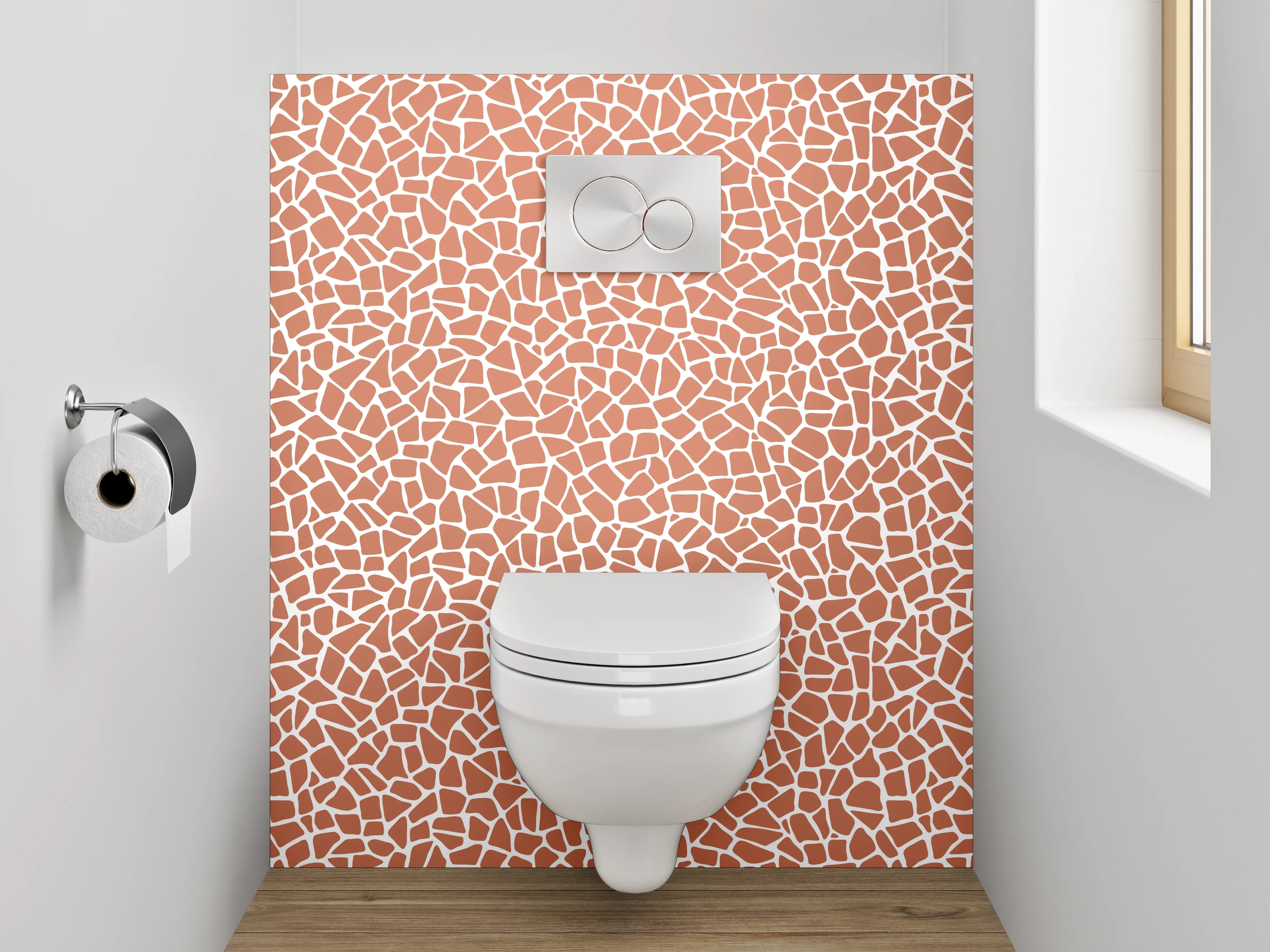 WC-Rückwand - Modernes Mosaik Muster Braun Weiß