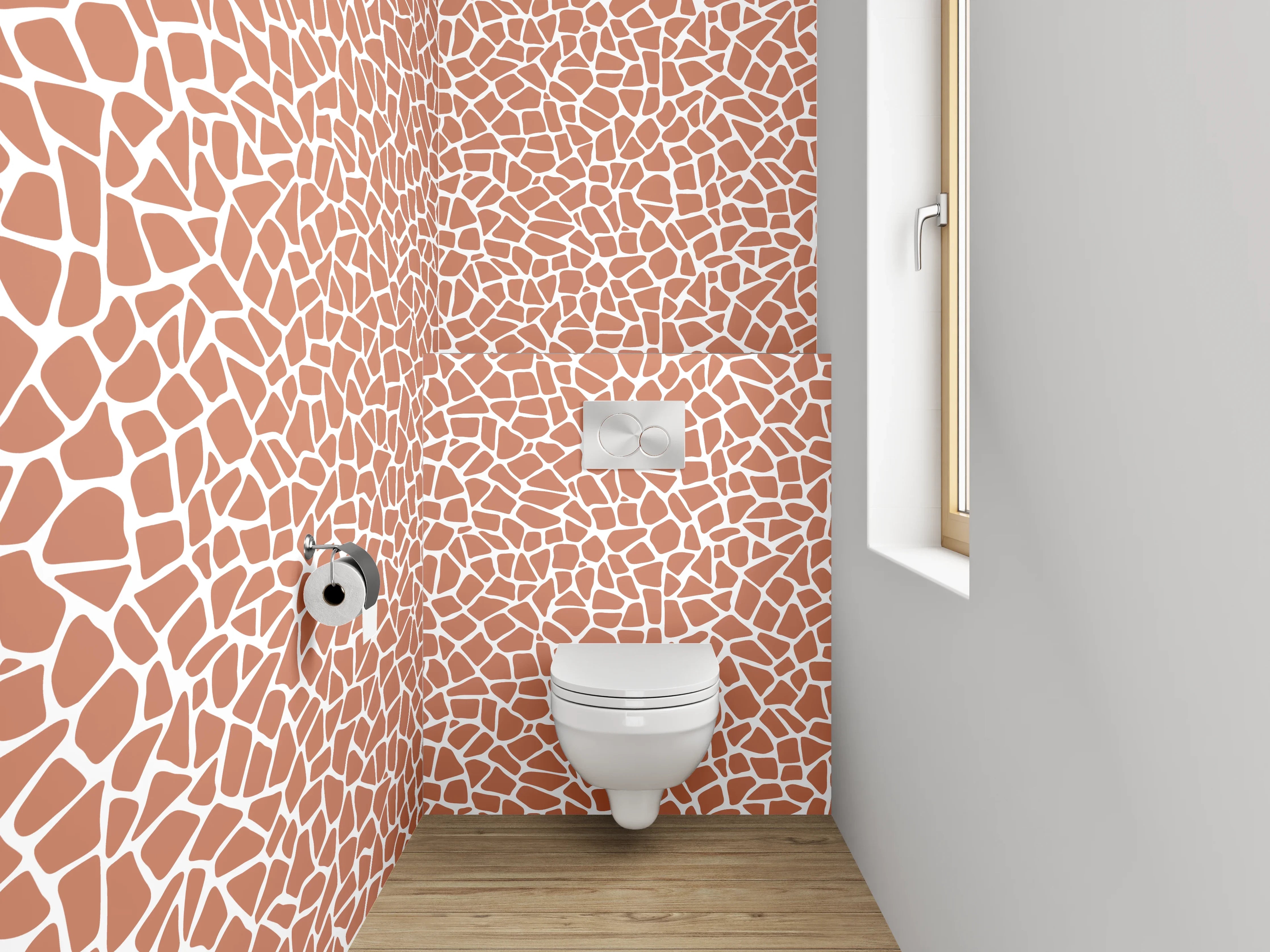 WC-Rückwand - Modernes Mosaik Muster Braun Weiß