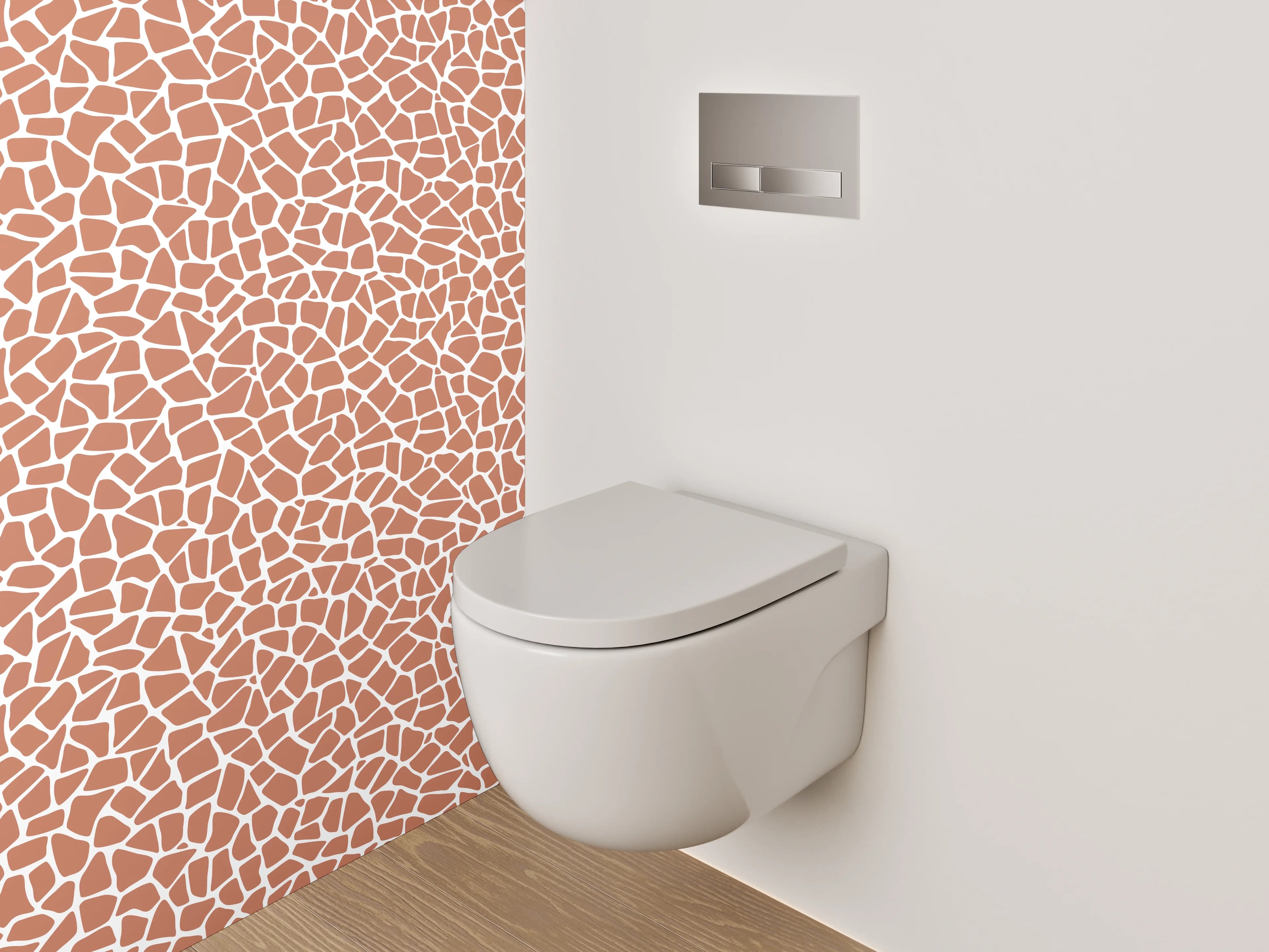 WC-Rückwand - Modernes Mosaik Muster Braun Weiß