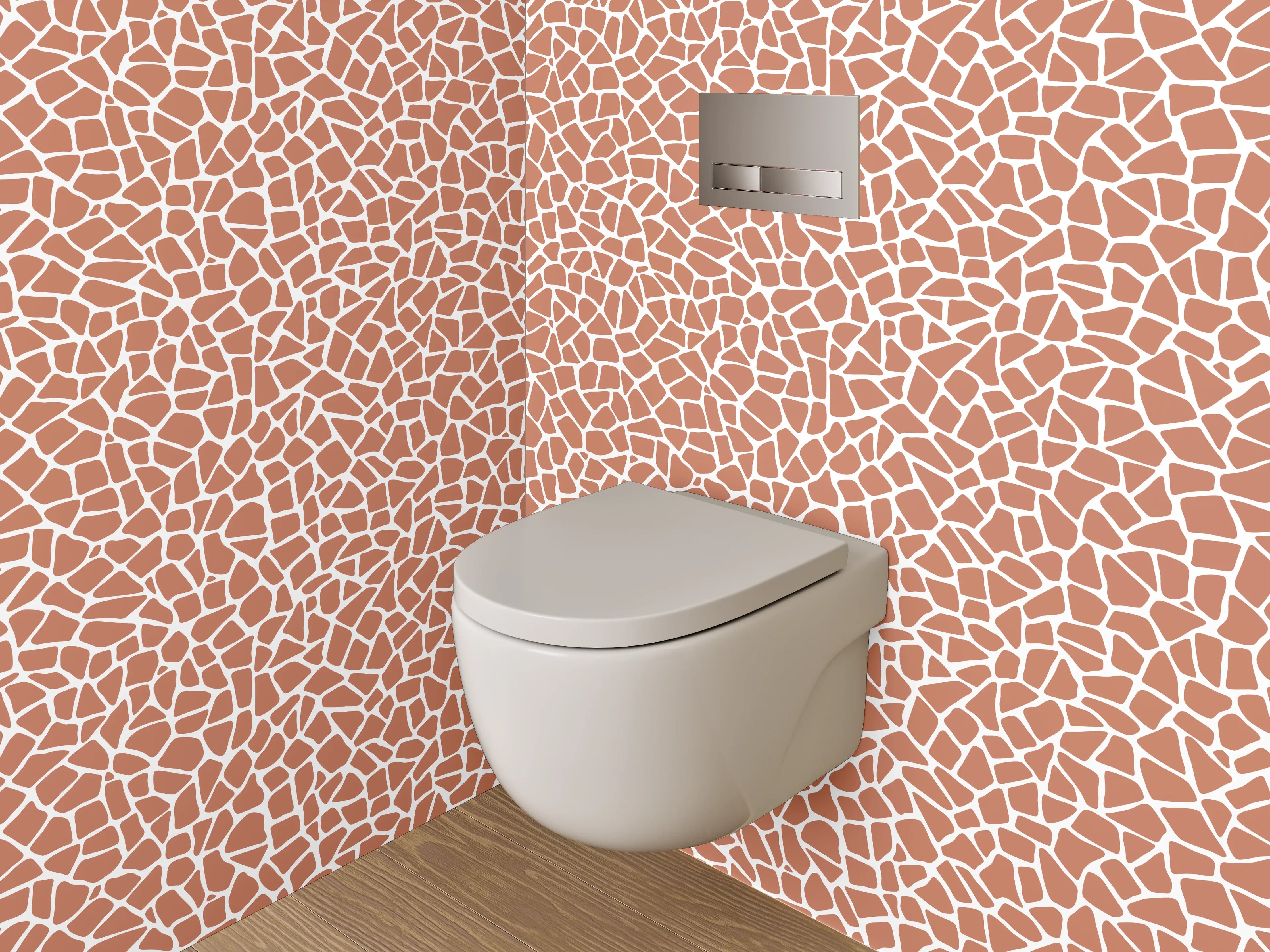 WC-Rückwand - Modernes Mosaik Muster Braun Weiß