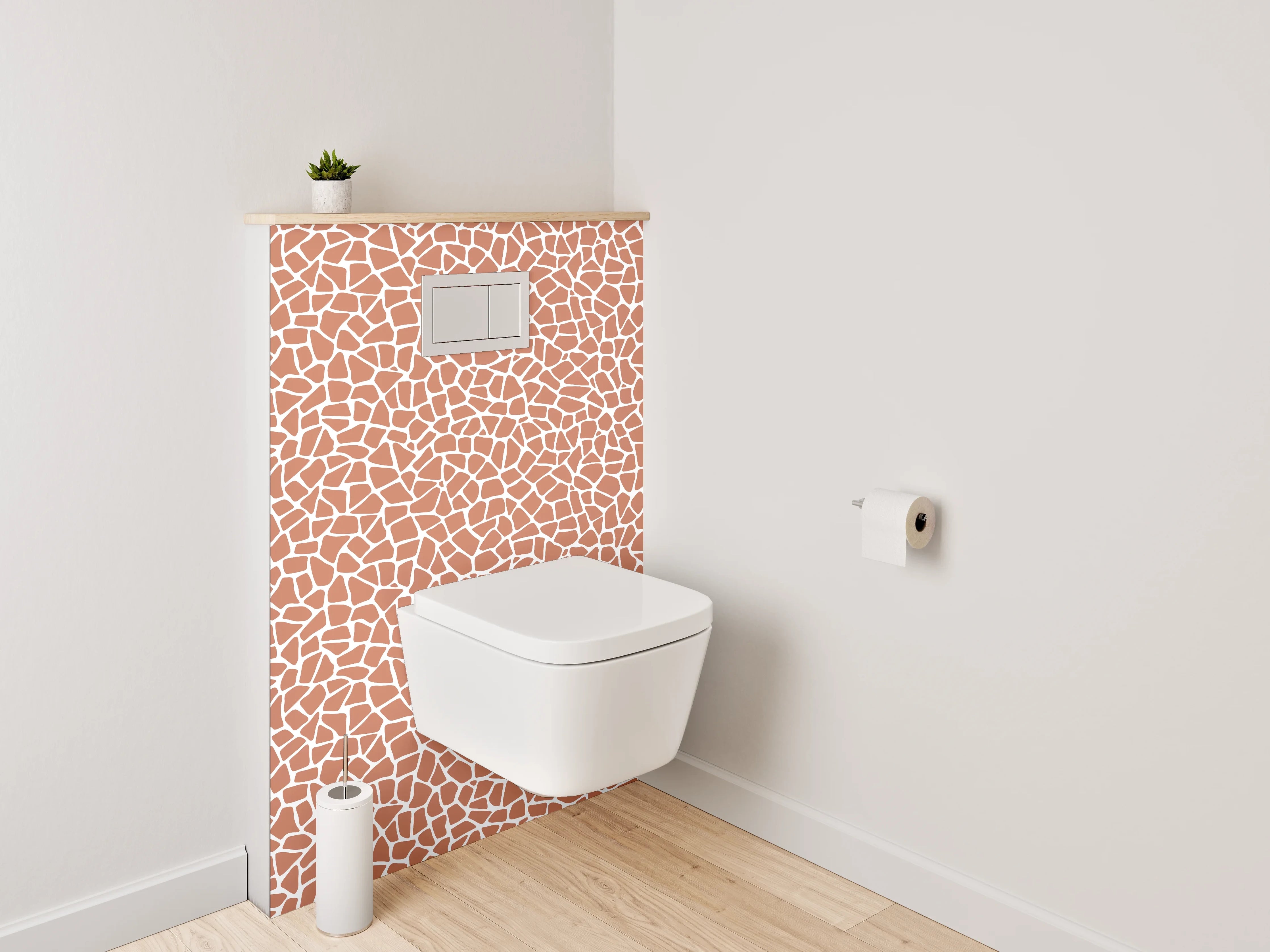 WC-Rückwand - Modernes Mosaik Muster Braun Weiß