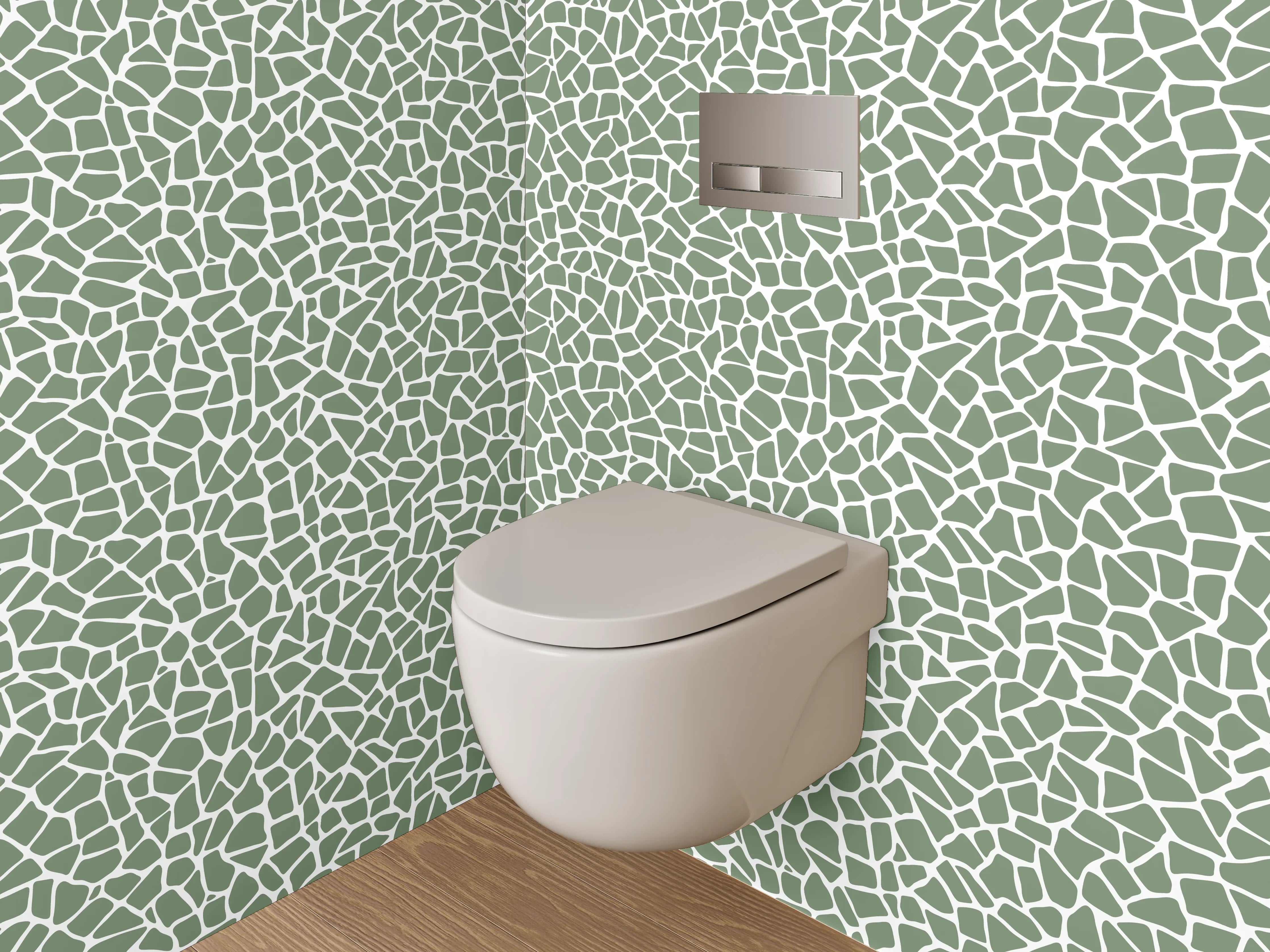 WC-Rückwand - Modernes Mosaik Muster Grün Weiß