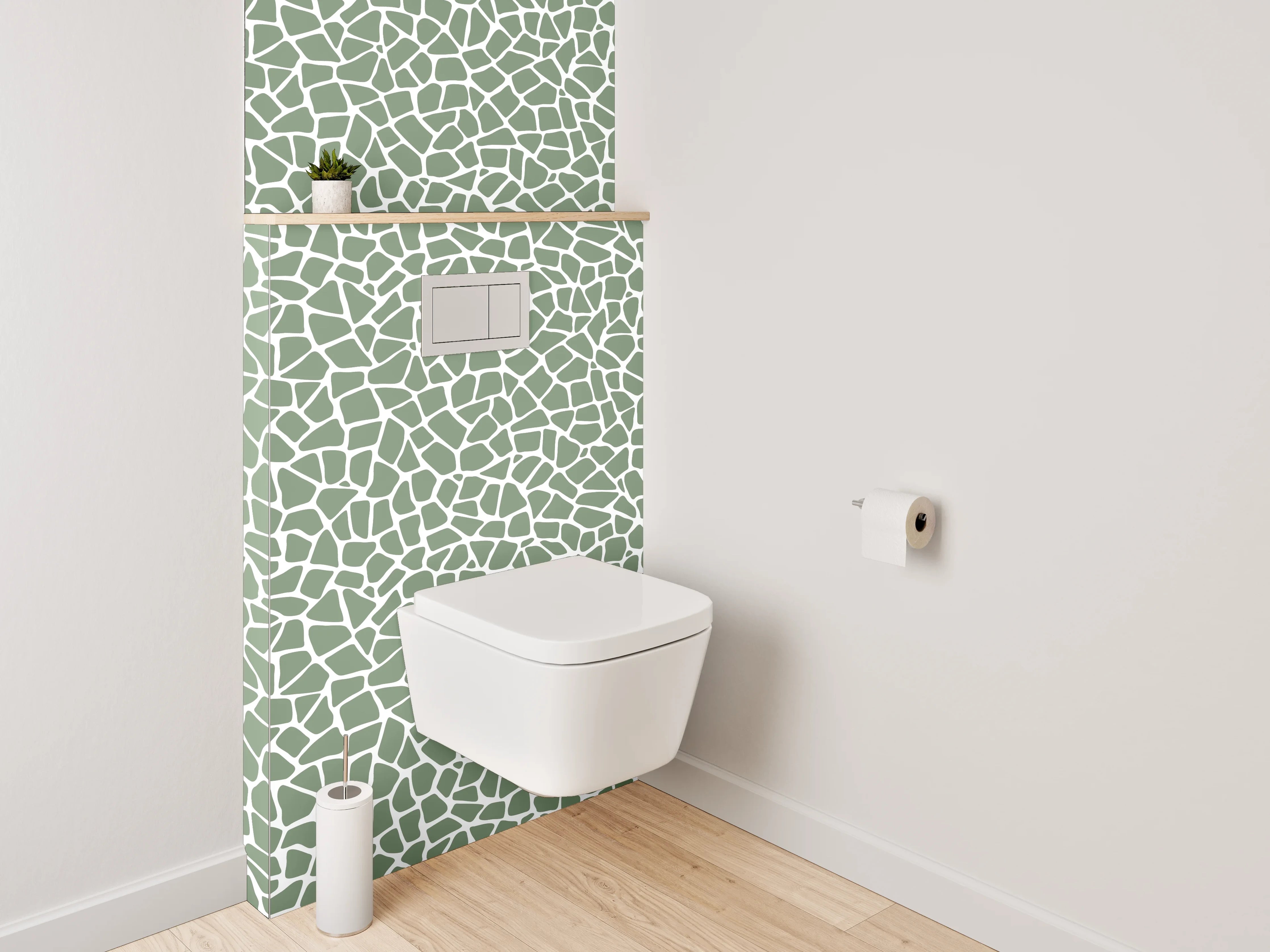 WC-Rückwand - Modernes Mosaik Muster Grün Weiß