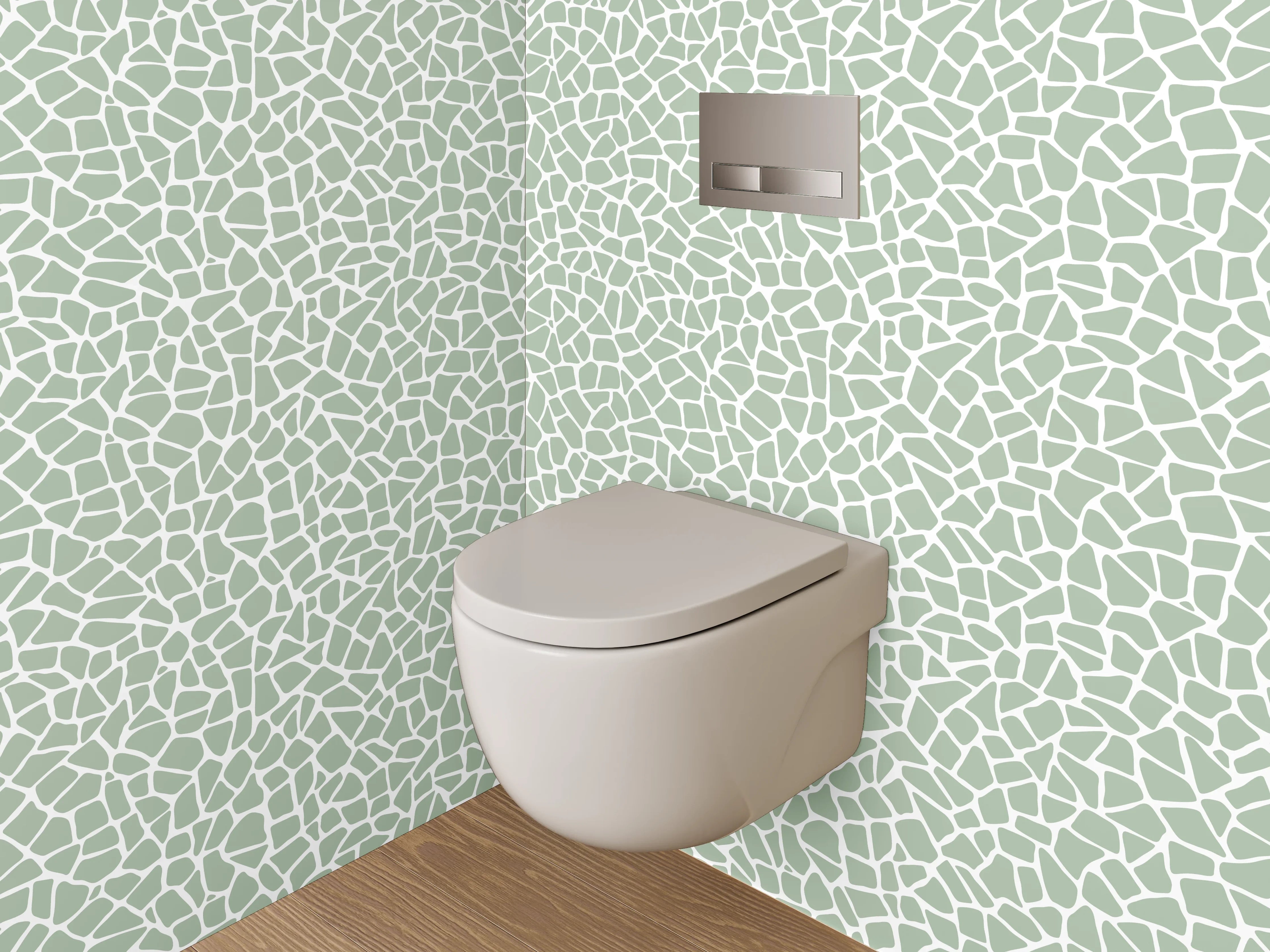 WC-Rückwand - Modernes Mosaik Muster Grünweiß