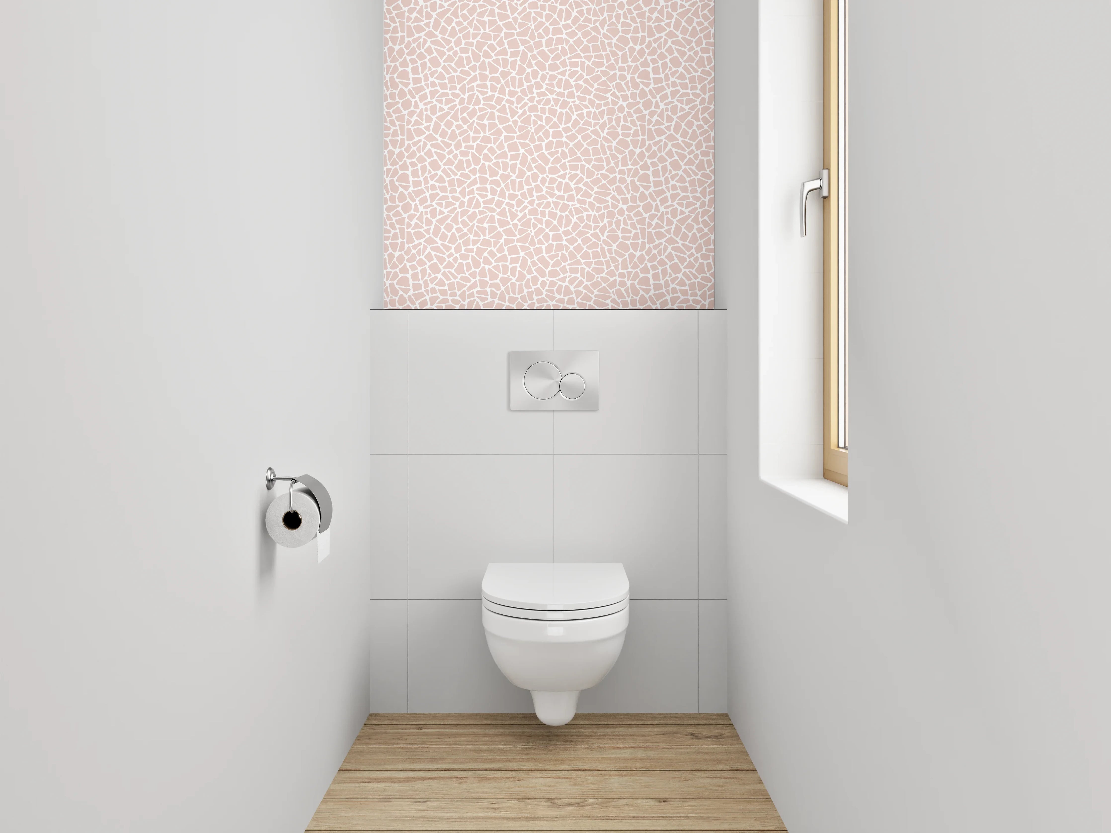 WC-Rückwand - Modernes Mosaik Rosa Beige