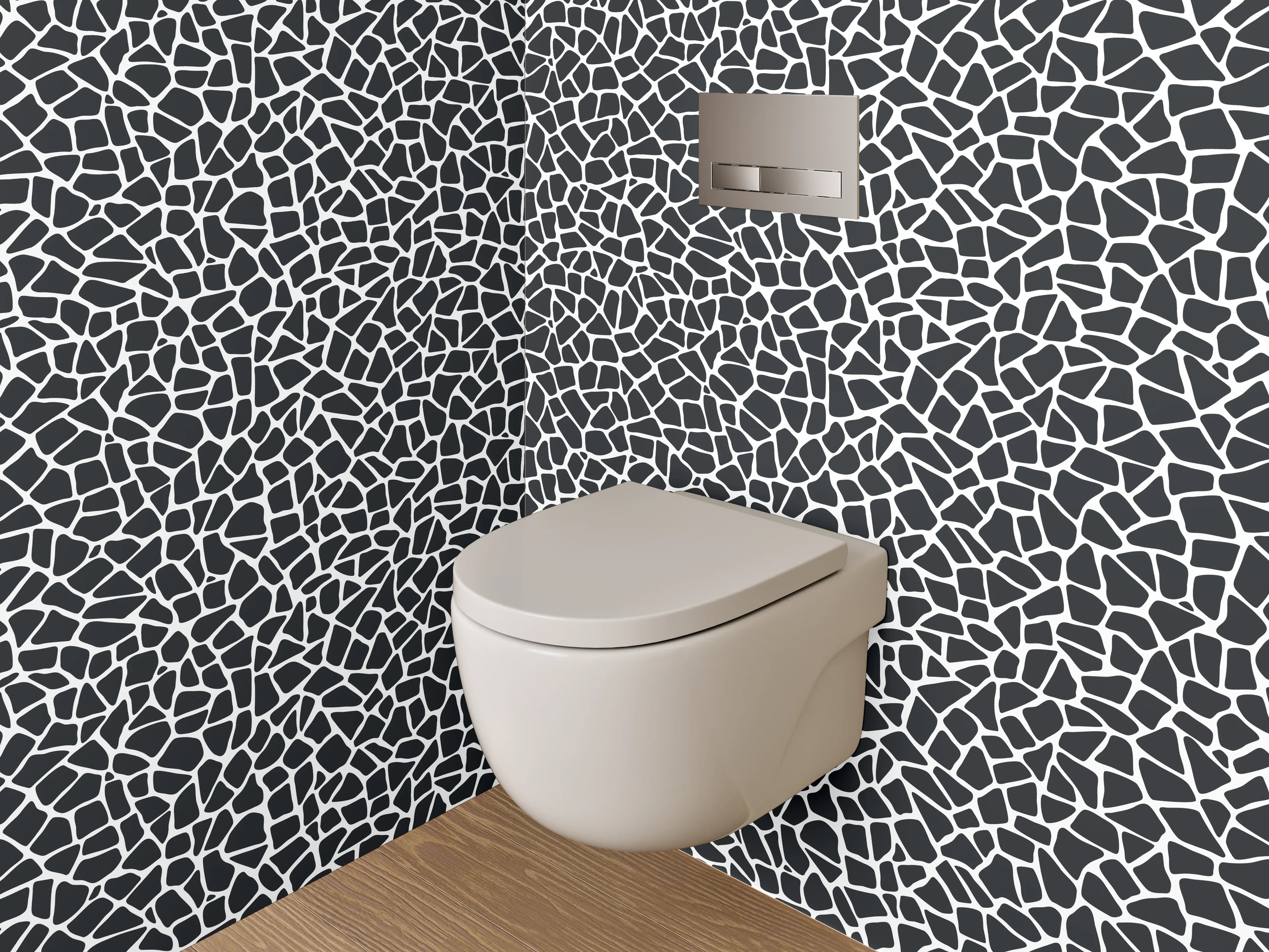 WC-Rückwand - Modernes Mosaik Schwarz-Weiß