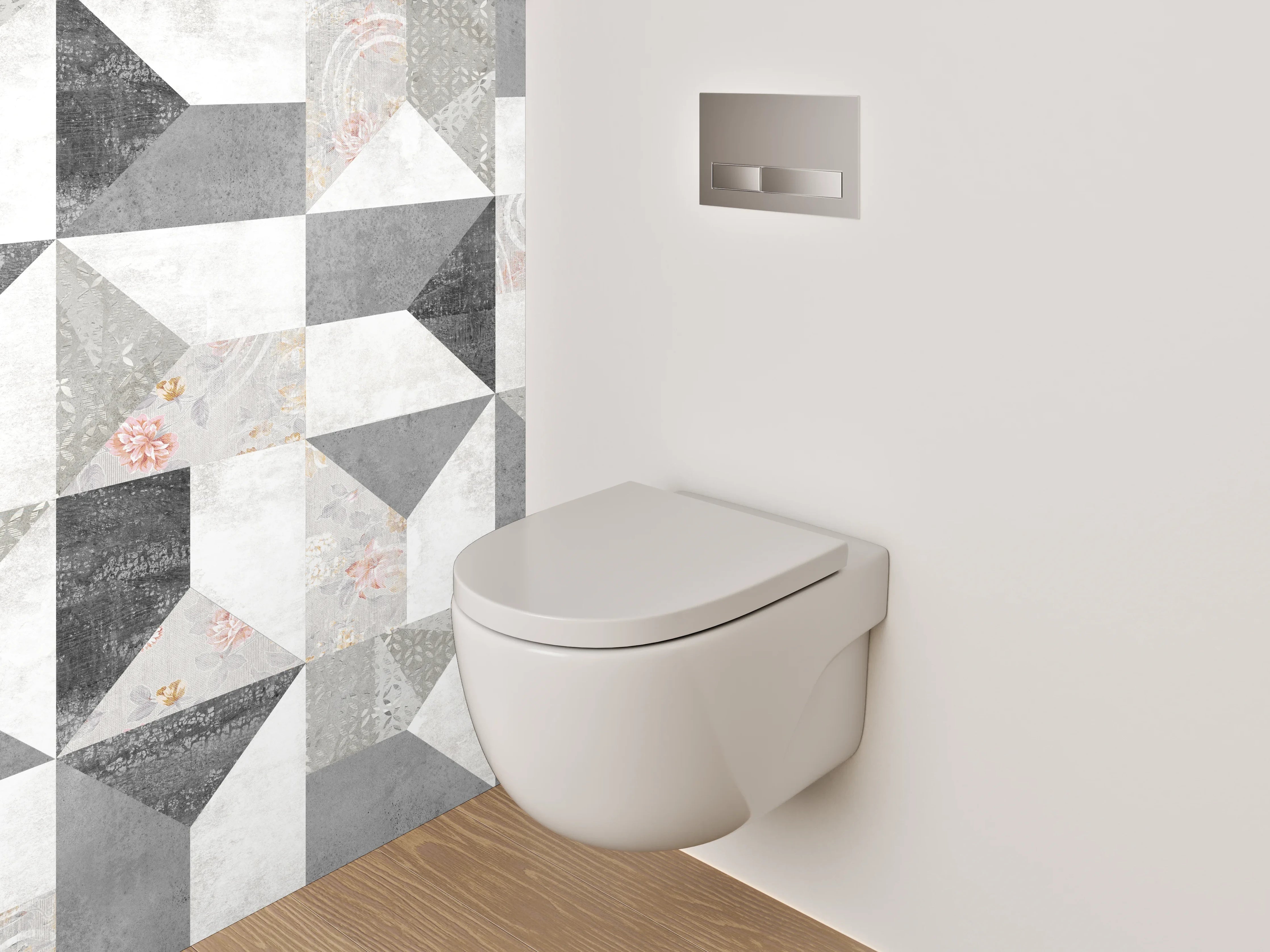 WC-Rückwand - Modernes Mosaik in Schwarz-Weiß