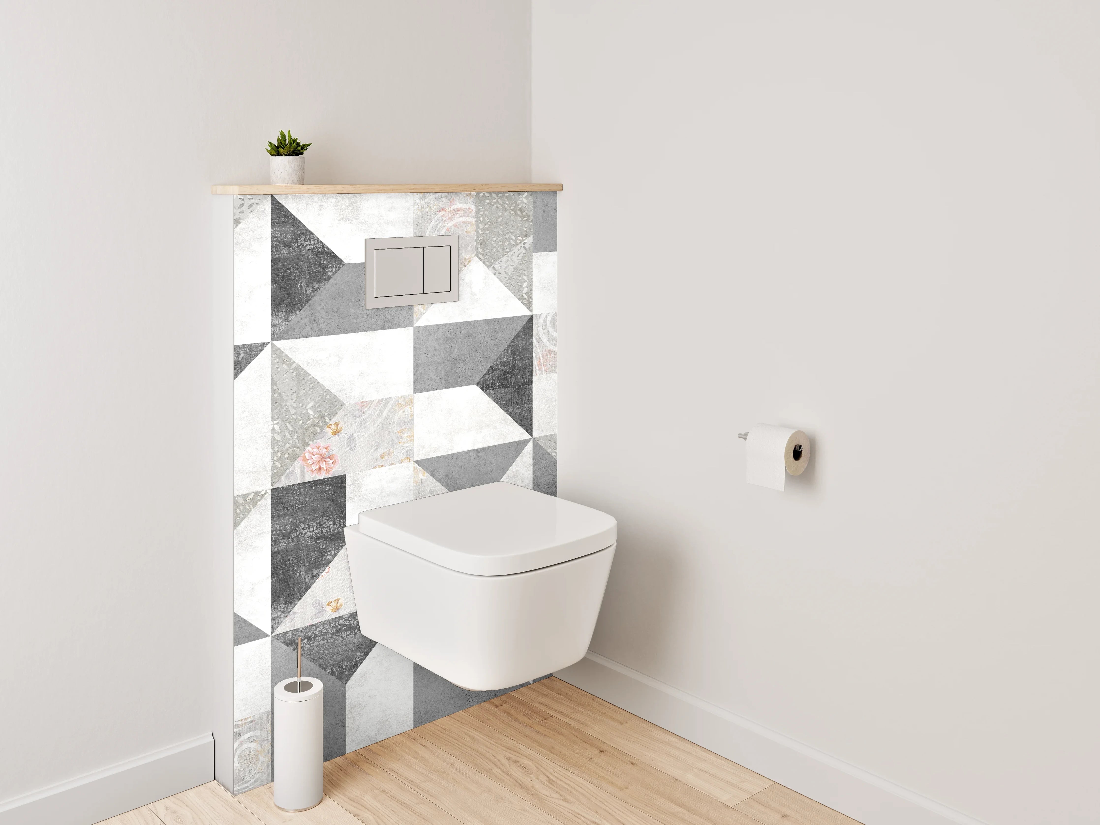 WC-Rückwand - Modernes Mosaik in Schwarz-Weiß
