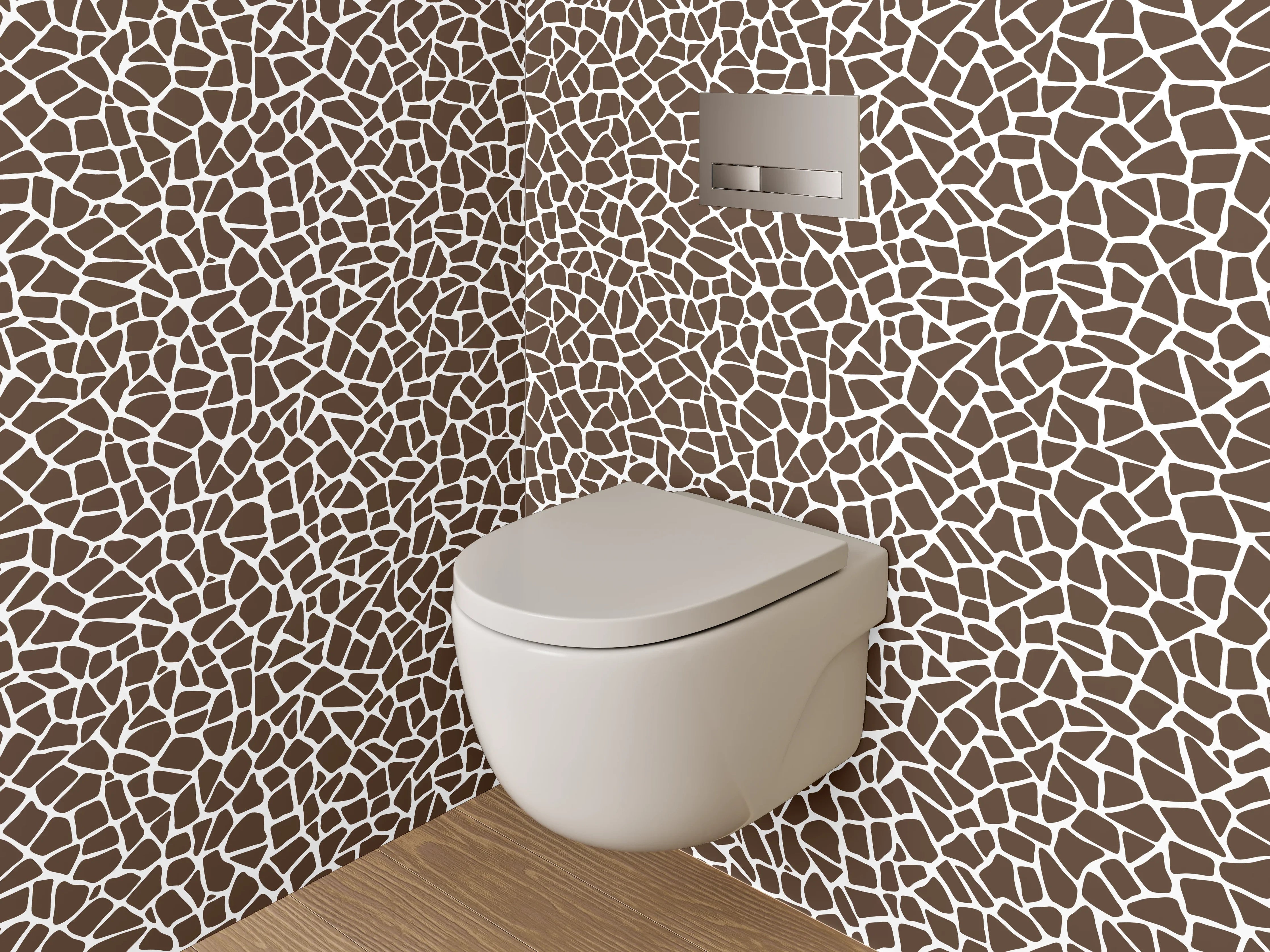 WC-Rückwand - Modernes Mosaikmuster Braun Weiß