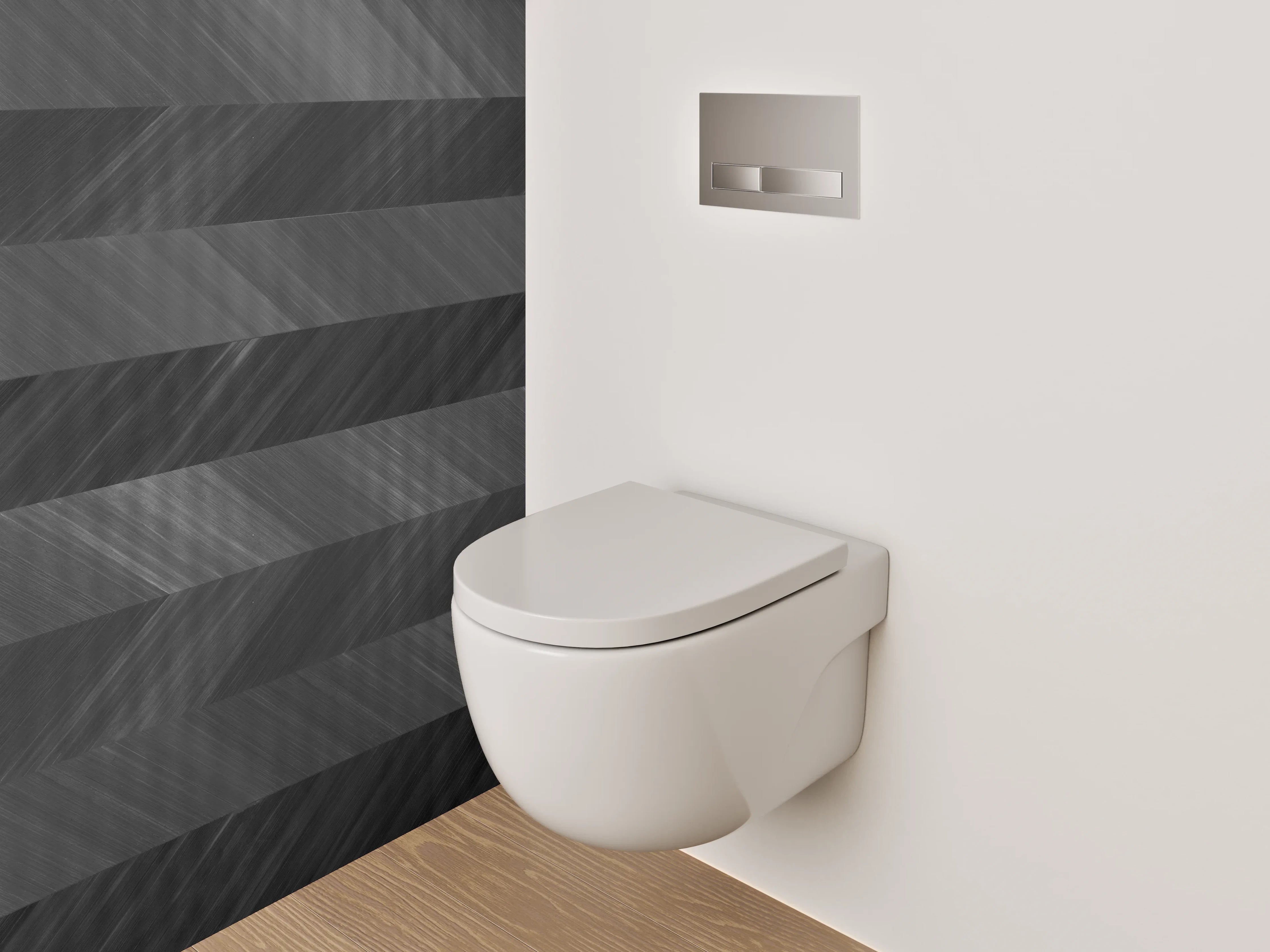 WC-Rückwand - Modernes Schiefermuster Grau-Schwarz