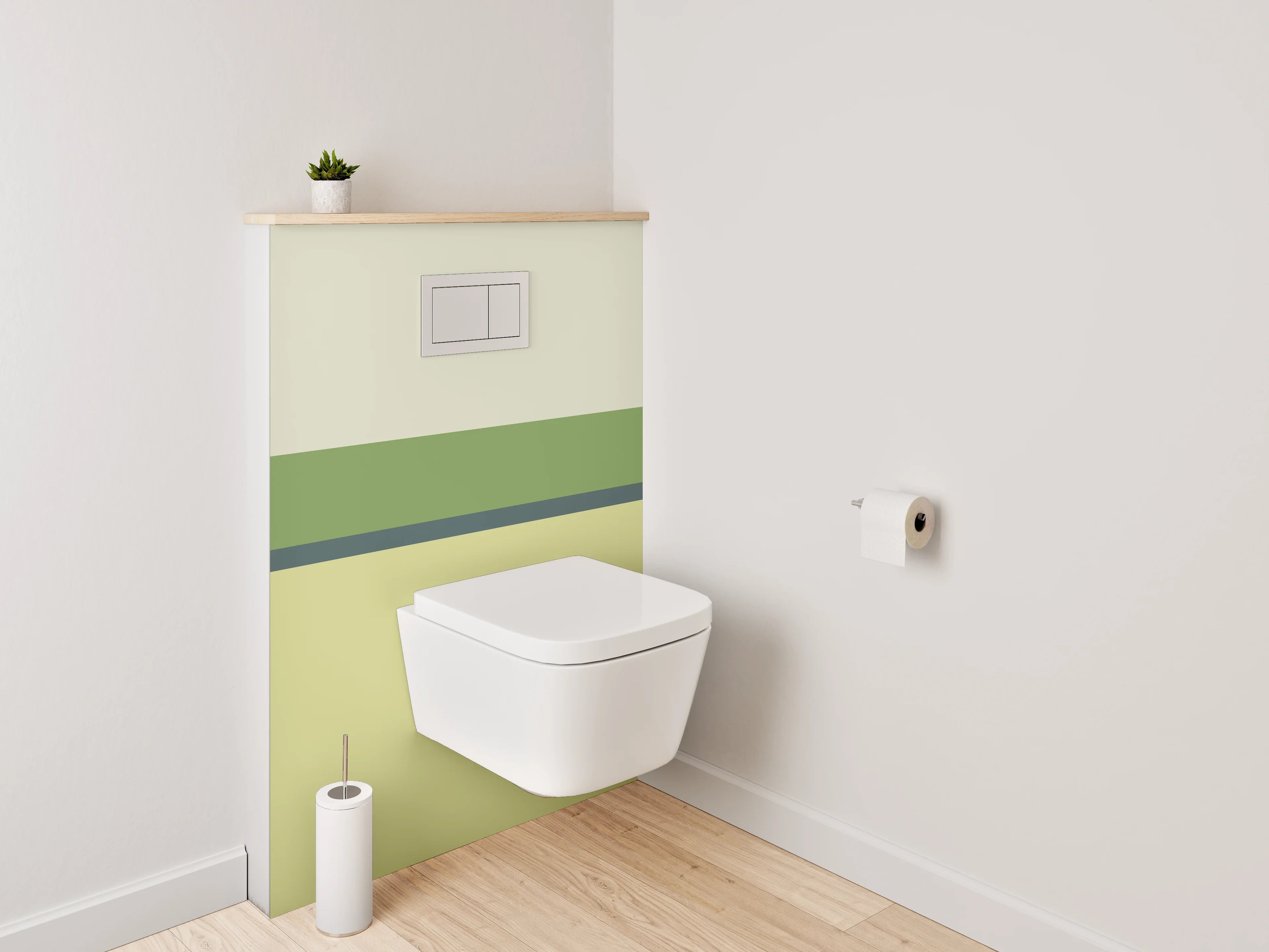 WC-Rückwand - Modernes Streifen Design Grün Gelb