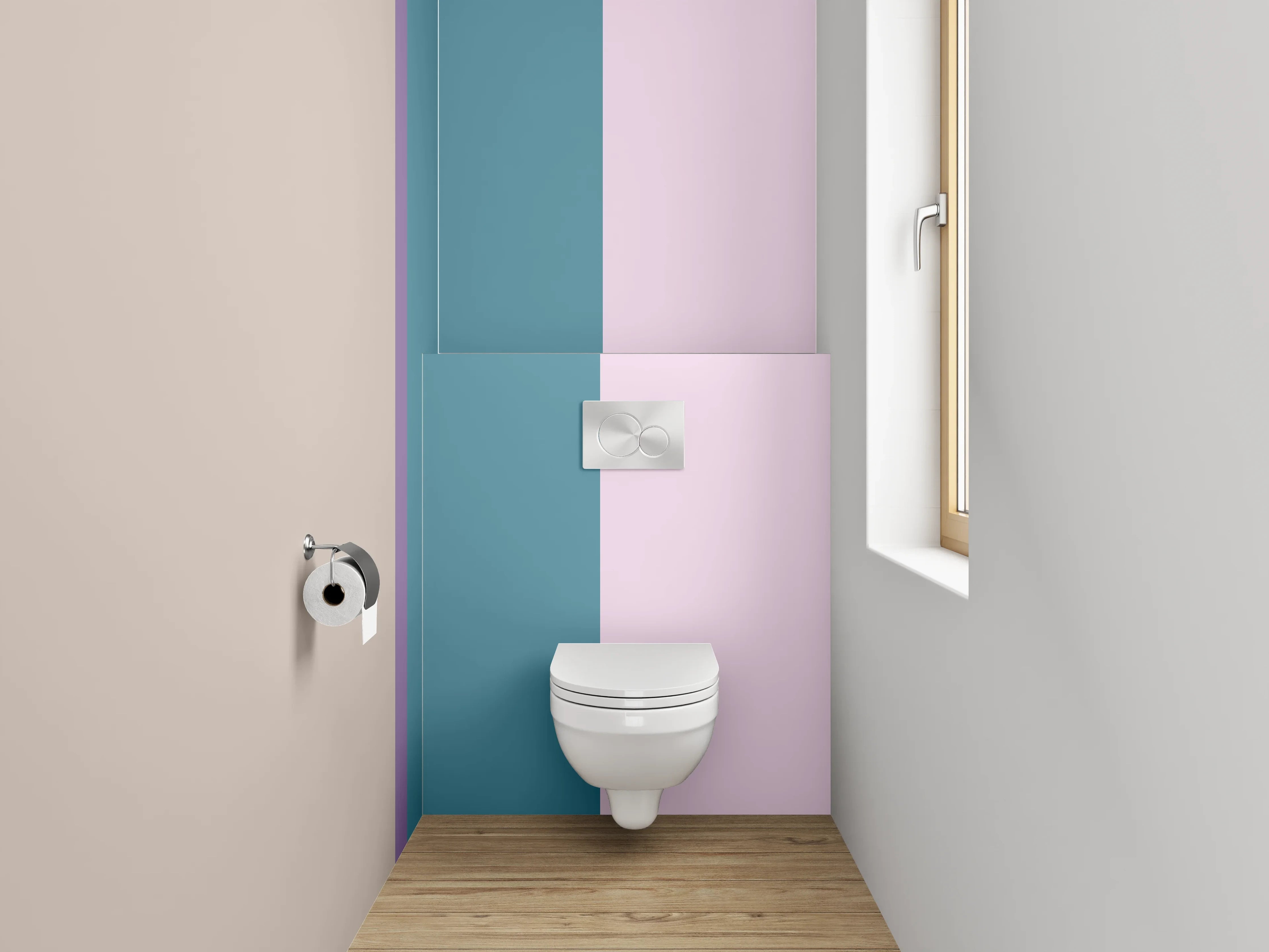 WC-Rückwand - Modernes Streifen-Design Pastellfarben