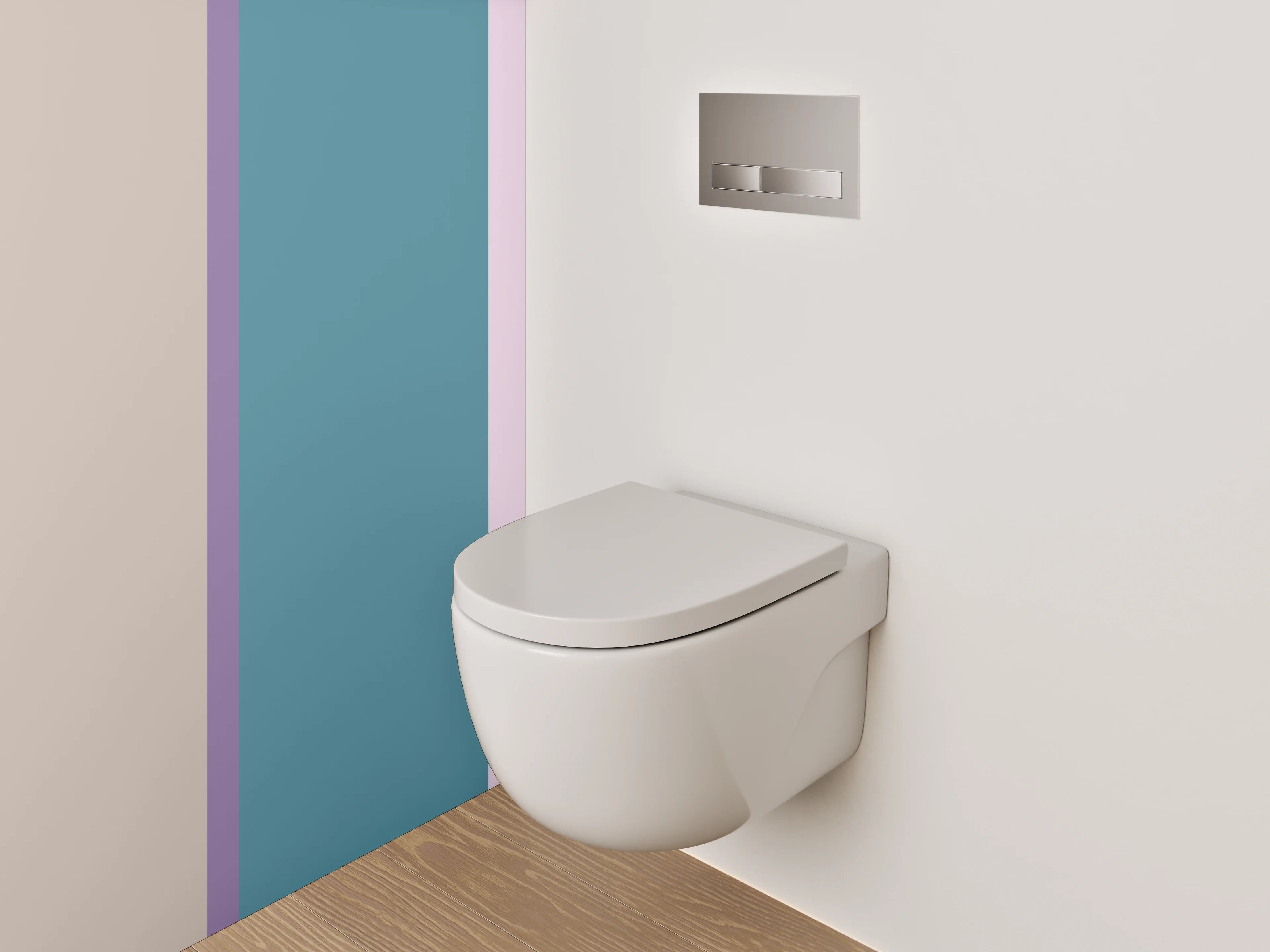 WC-Rückwand - Modernes Streifen-Design Pastellfarben