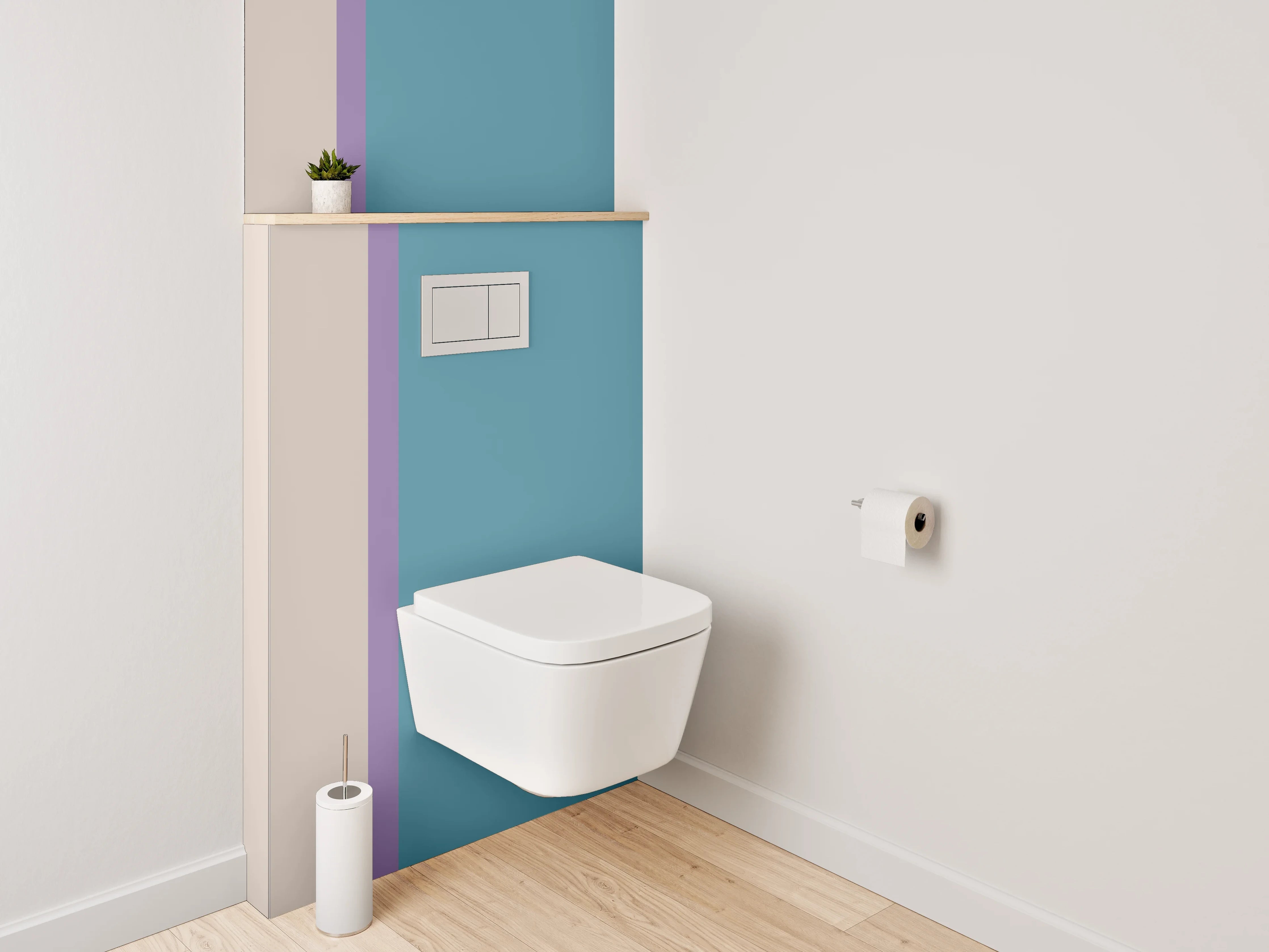 WC-Rückwand - Modernes Streifen-Design Pastellfarben