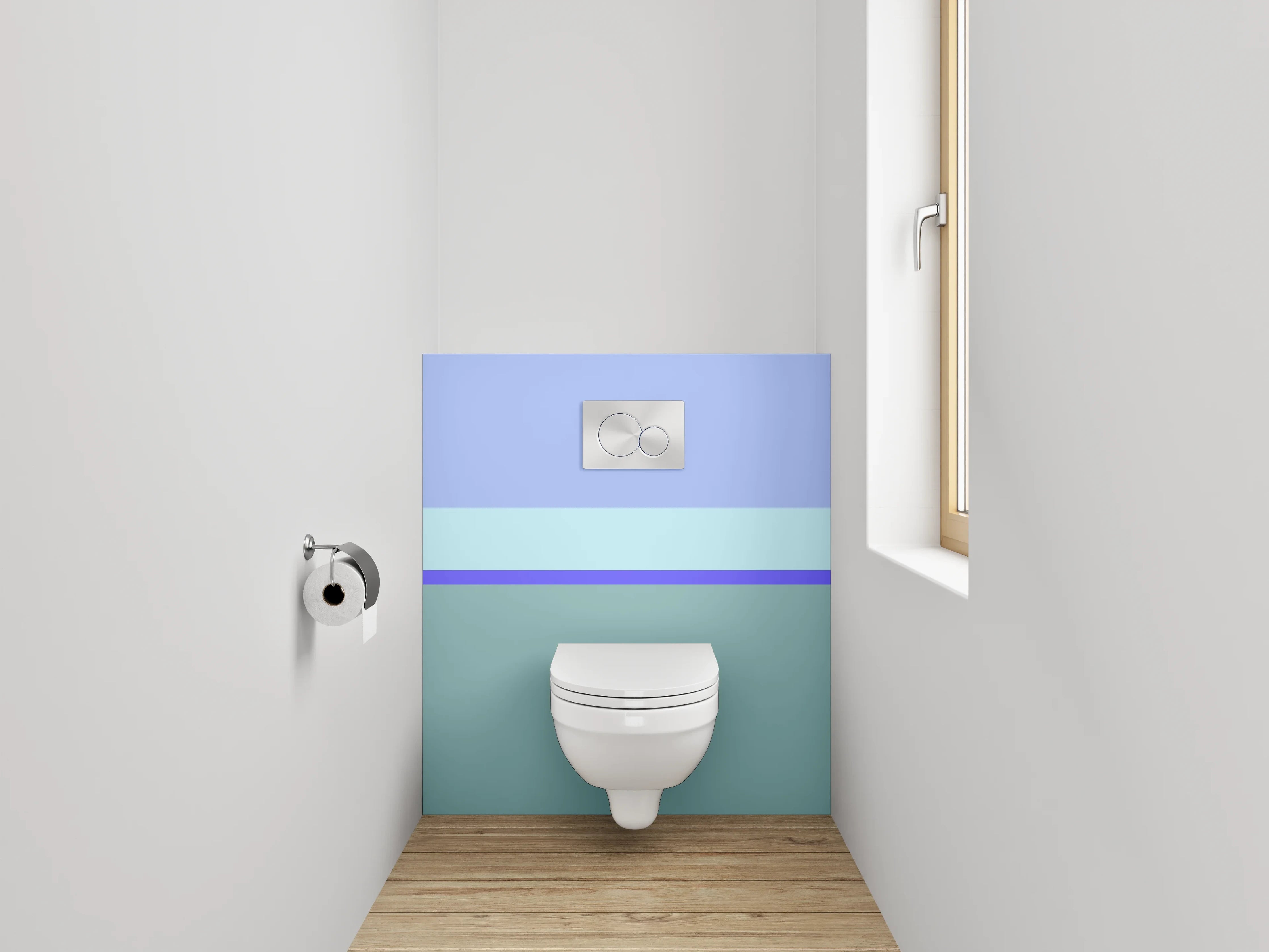 WC-Rückwand - Modernes Streifen-Meer Wandbild