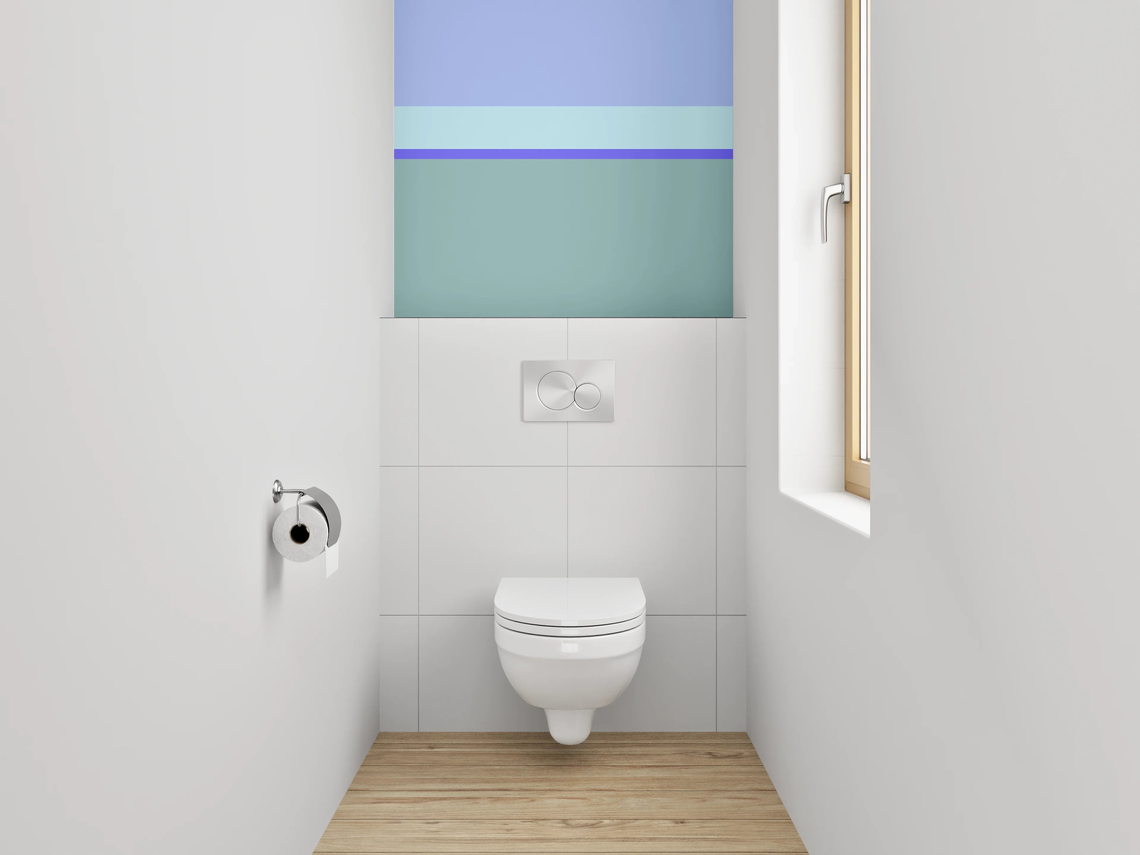 WC-Rückwand - Modernes Streifen-Meer Wandbild
