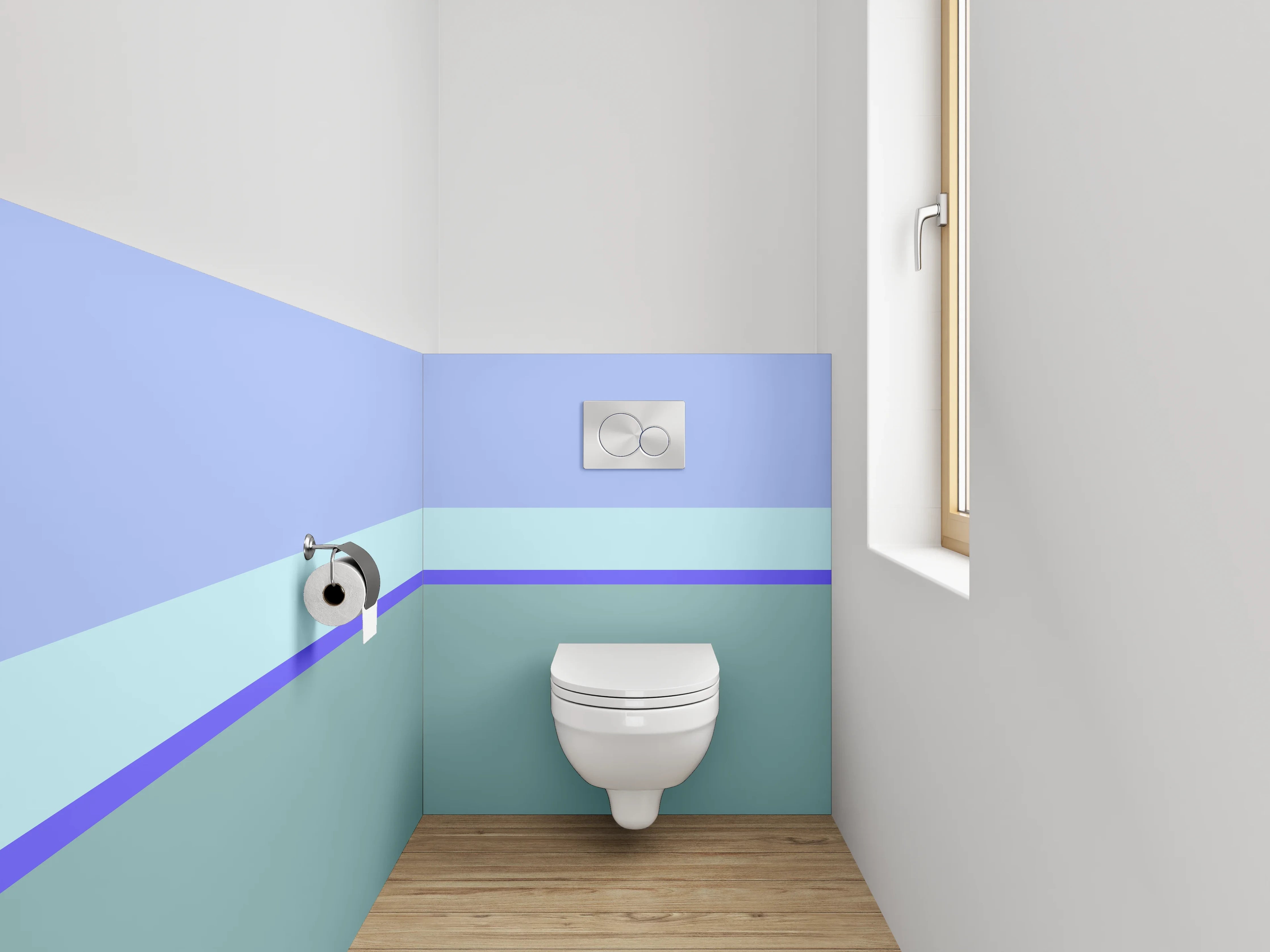 WC-Rückwand - Modernes Streifen-Meer Wandbild