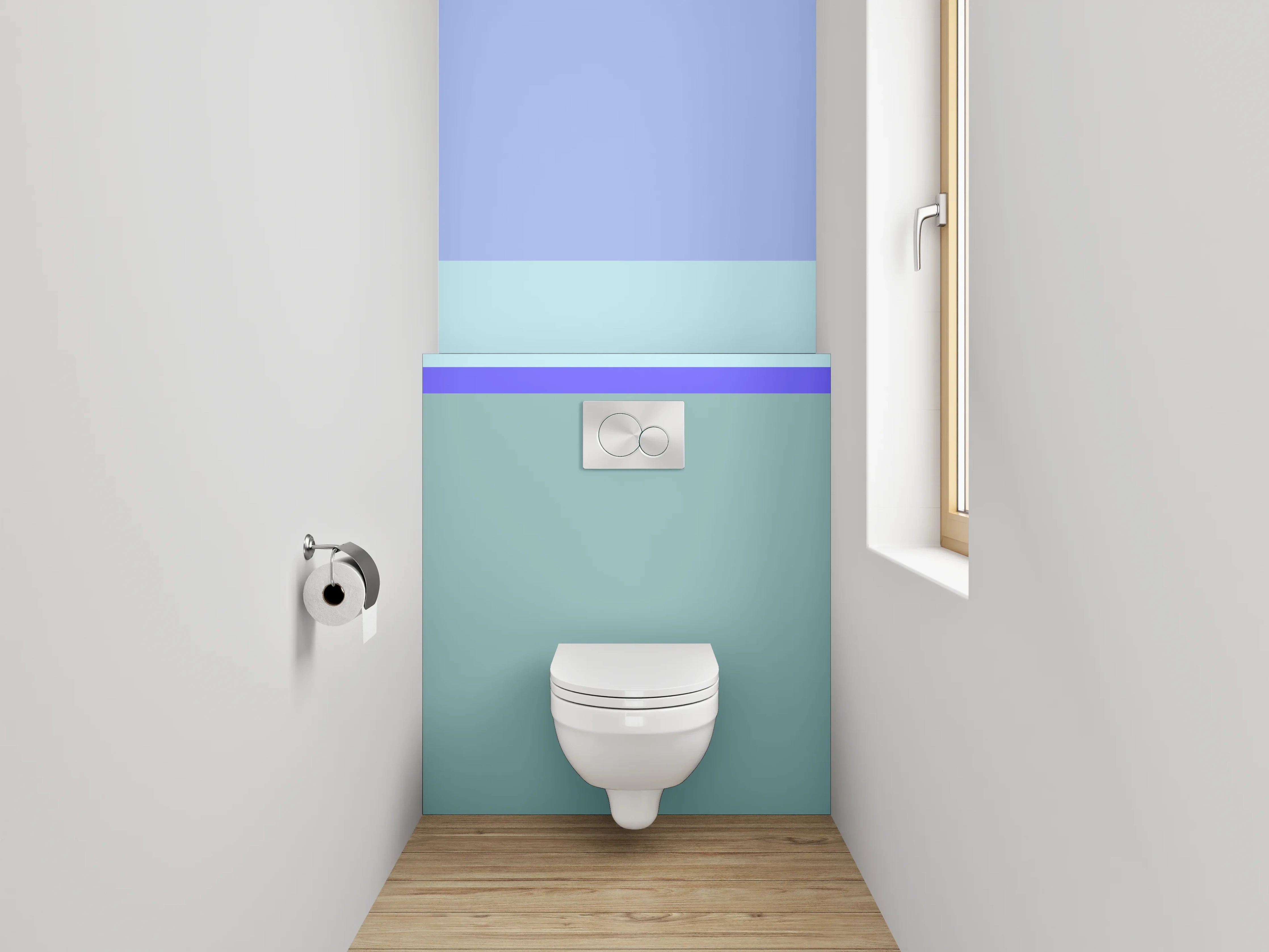 WC-Rückwand - Modernes Streifen-Meer Wandbild