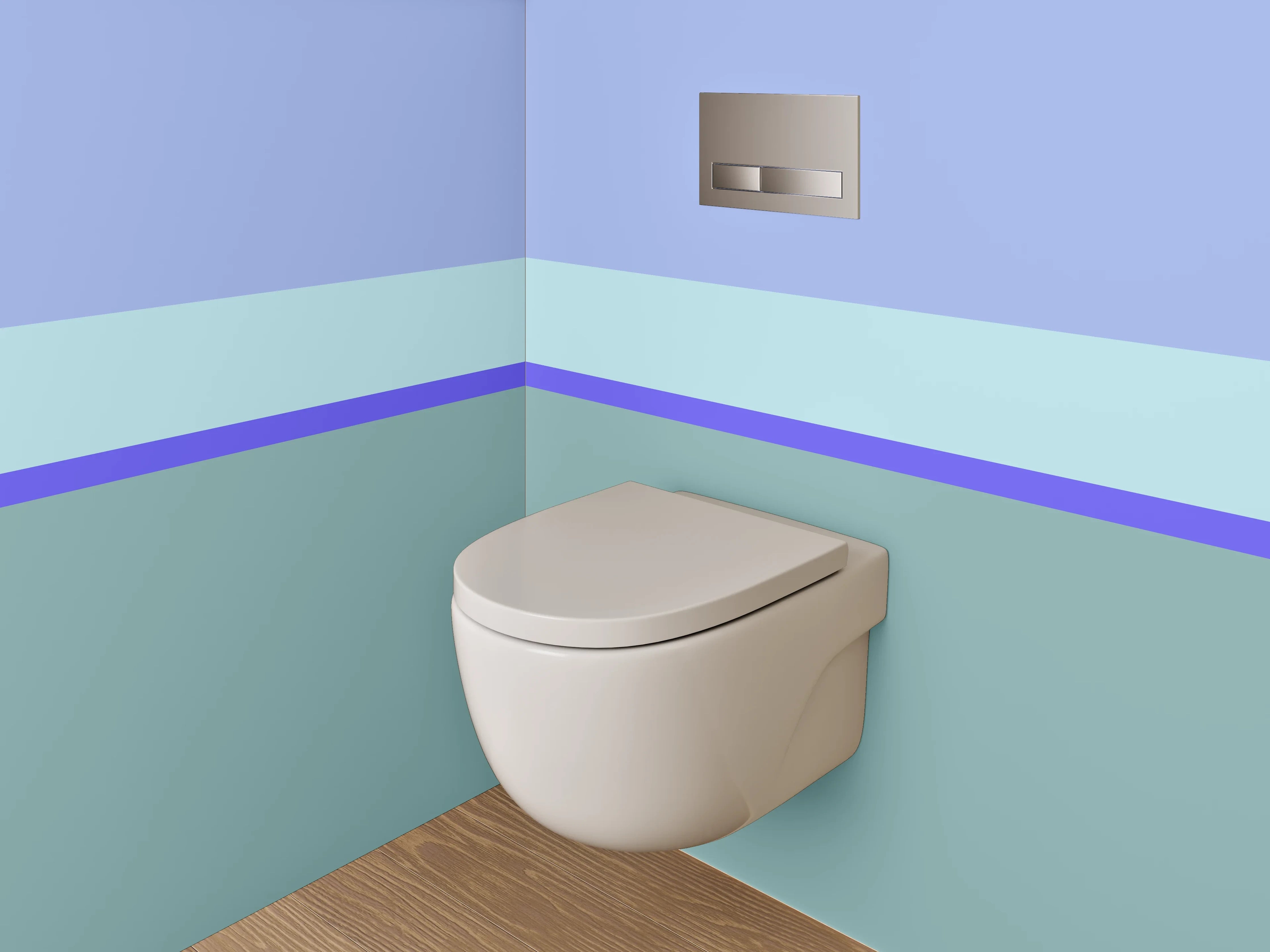 WC-Rückwand - Modernes Streifen-Meer Wandbild