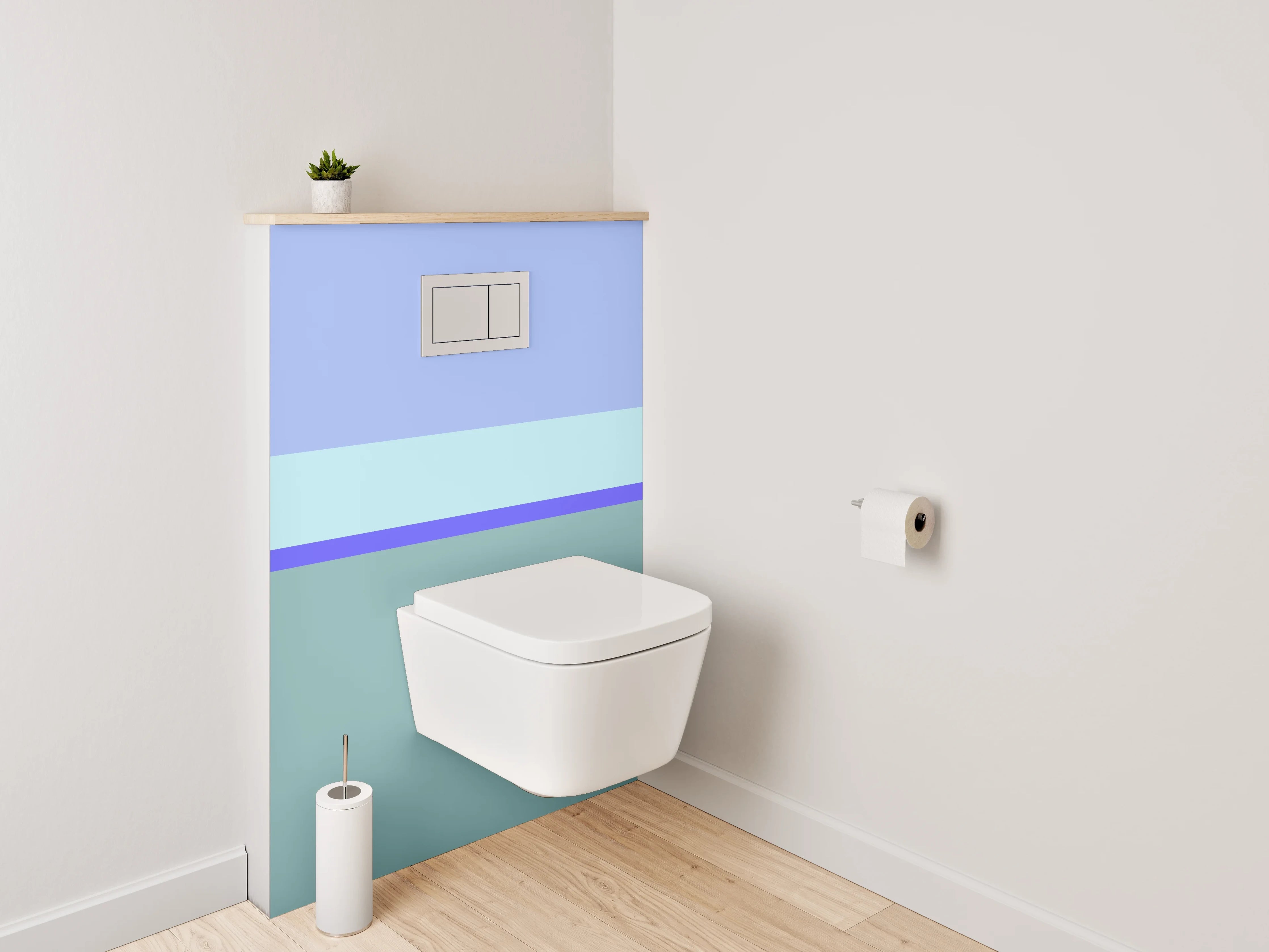 WC-Rückwand - Modernes Streifen-Meer Wandbild