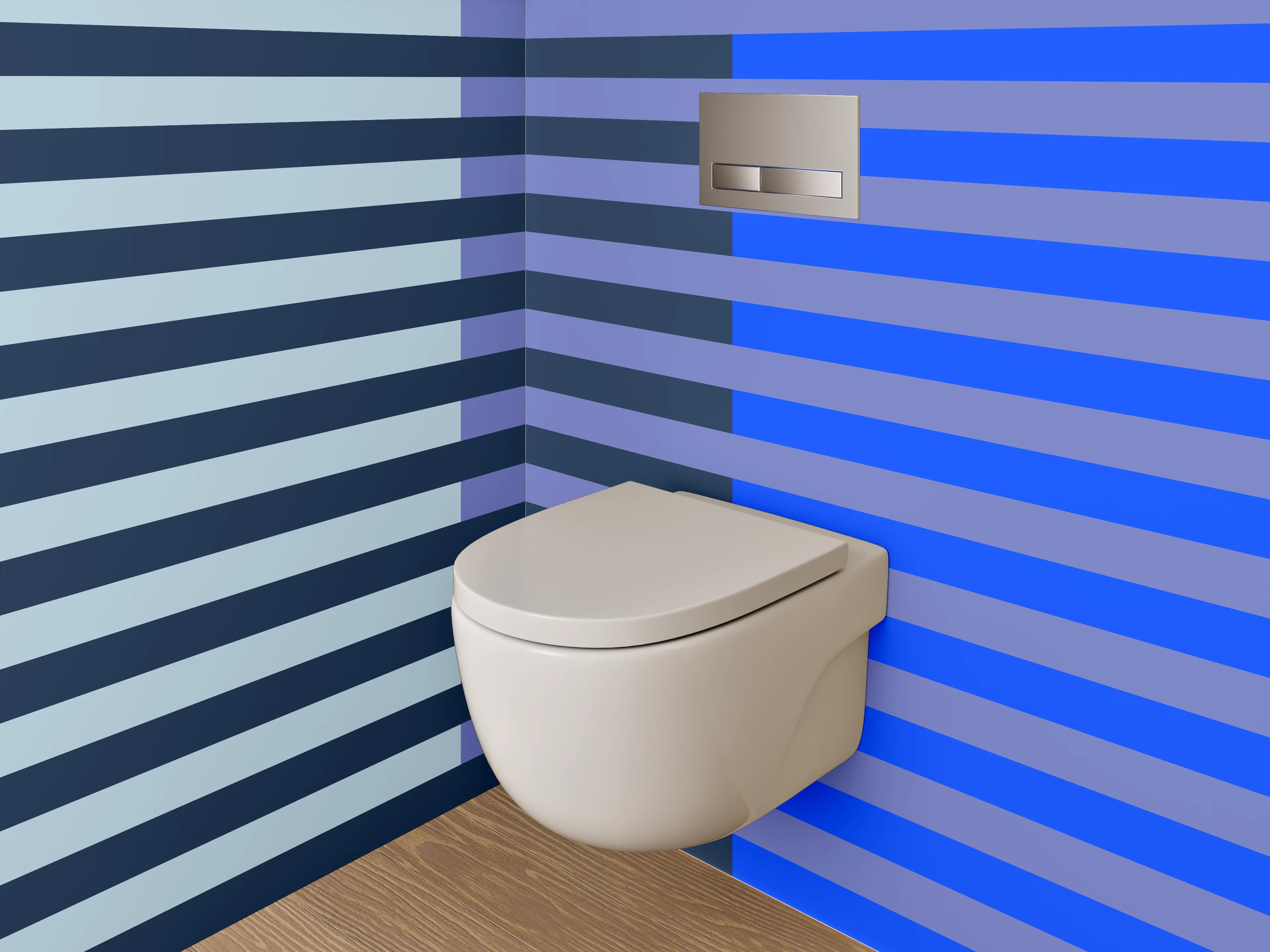 WC-Rückwand - Modernes Streifenmuster Blau Grau