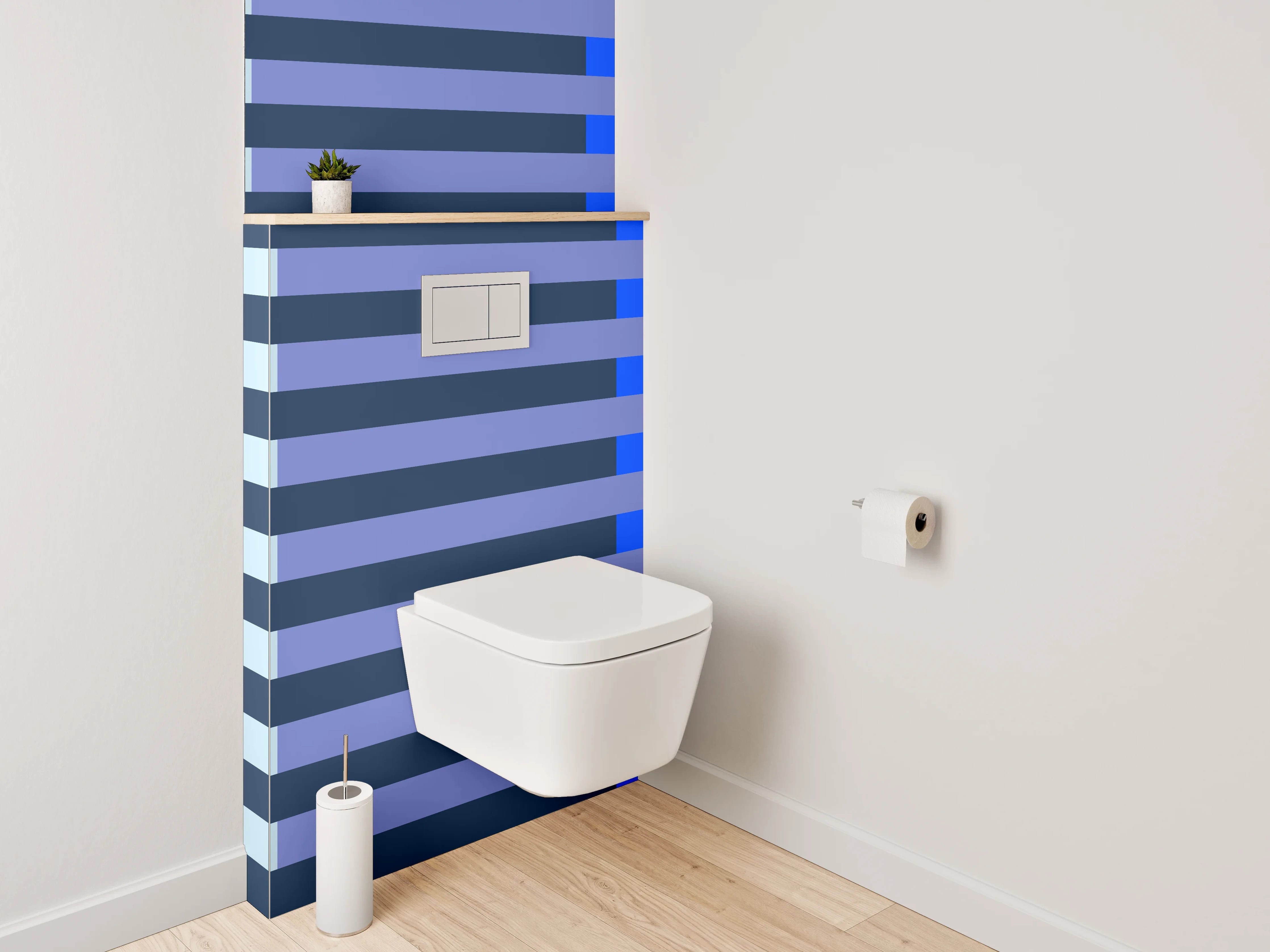 WC-Rückwand - Modernes Streifenmuster Blau Grau