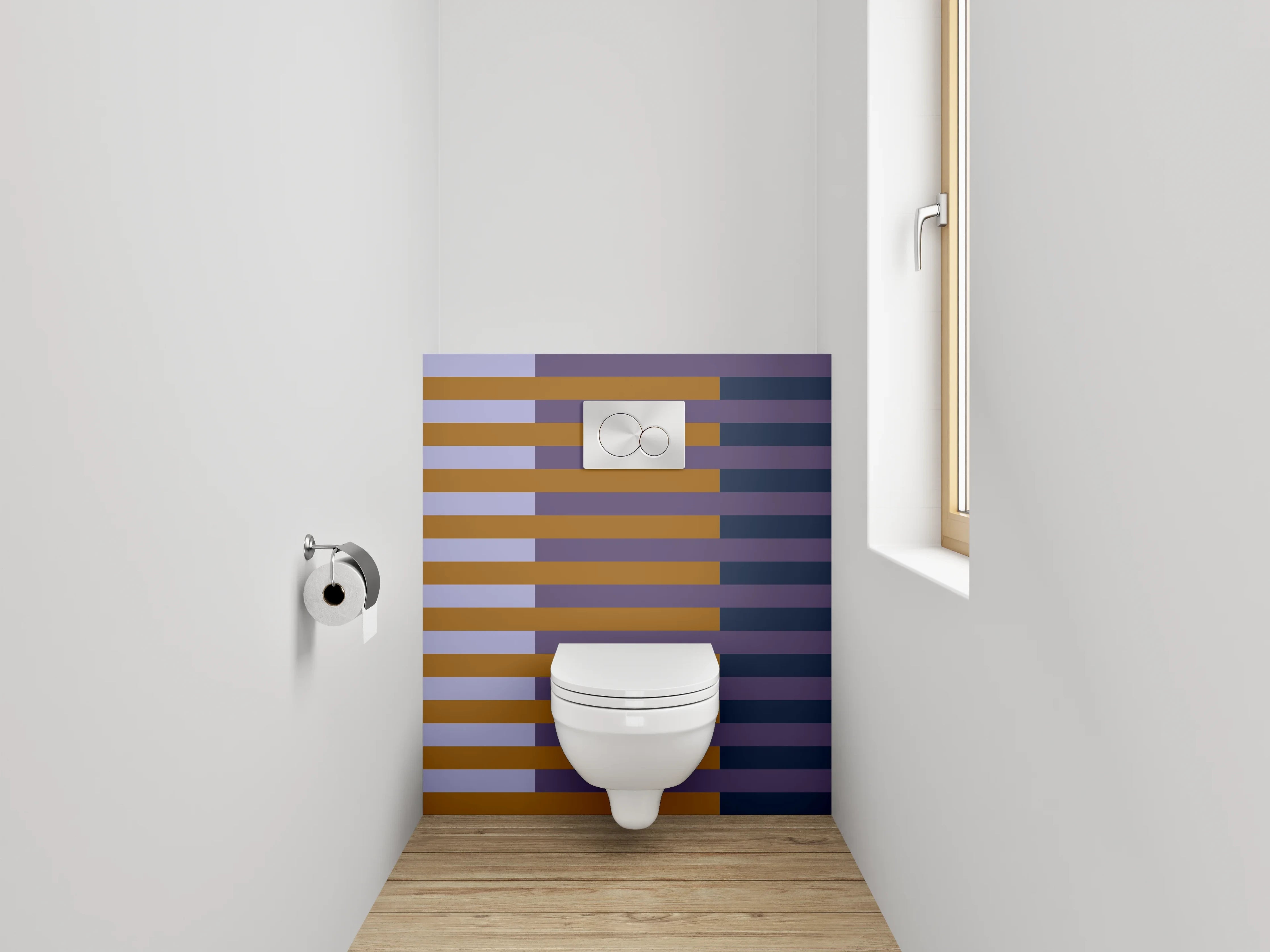 WC-Rückwand - Modernes Streifenmuster Retro-Look