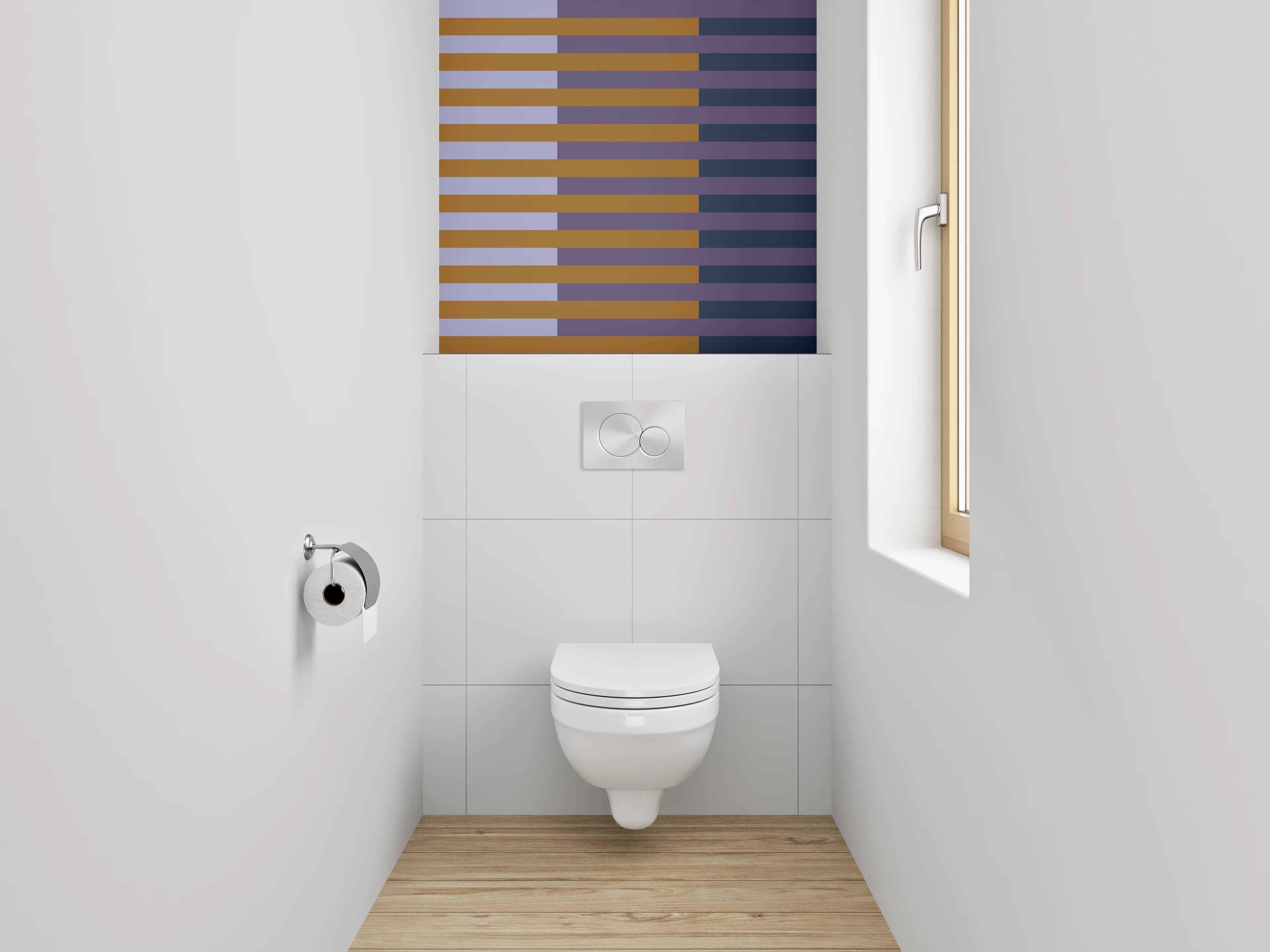 WC-Rückwand - Modernes Streifenmuster Retro-Look