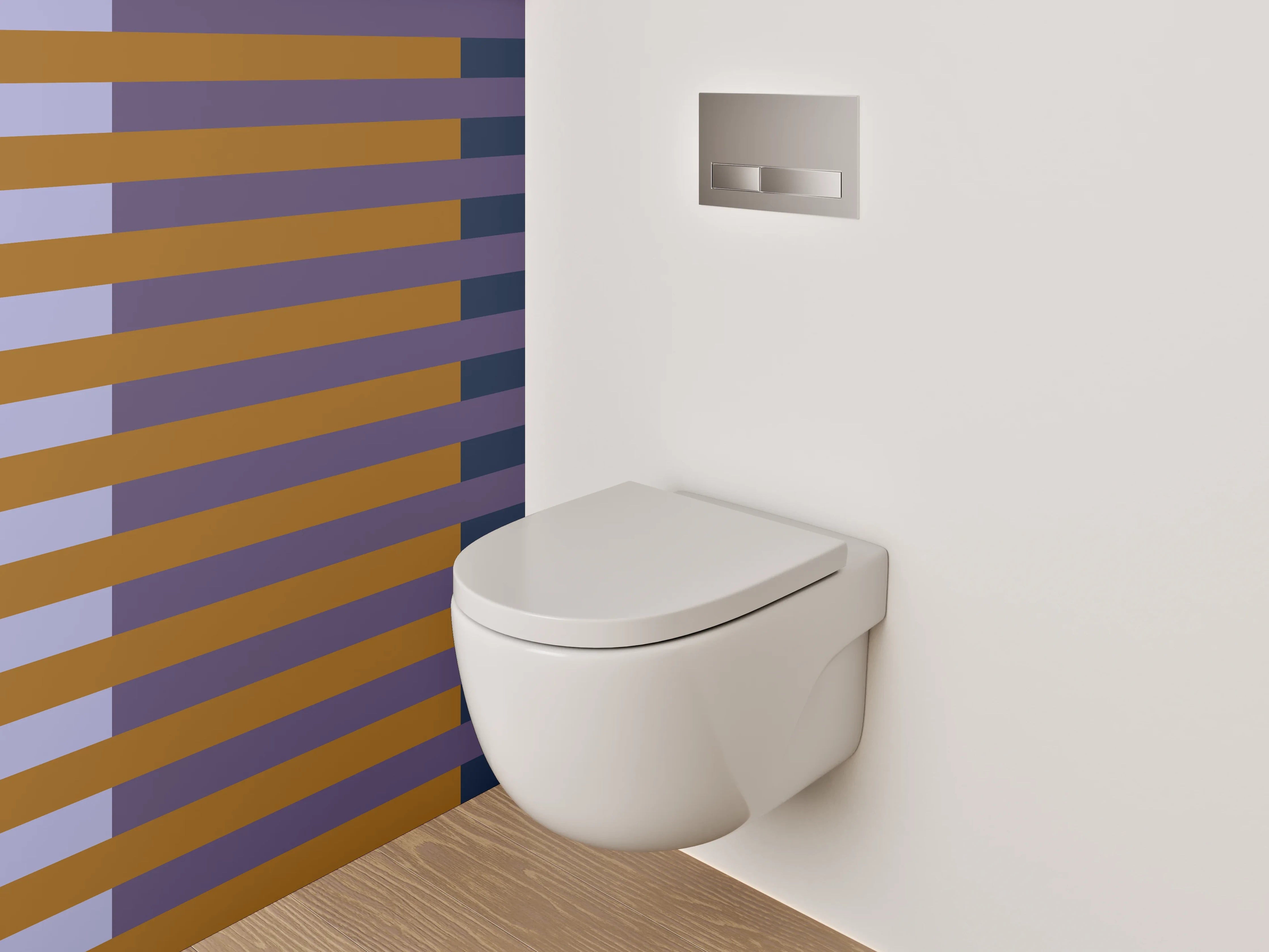 WC-Rückwand - Modernes Streifenmuster Retro-Look