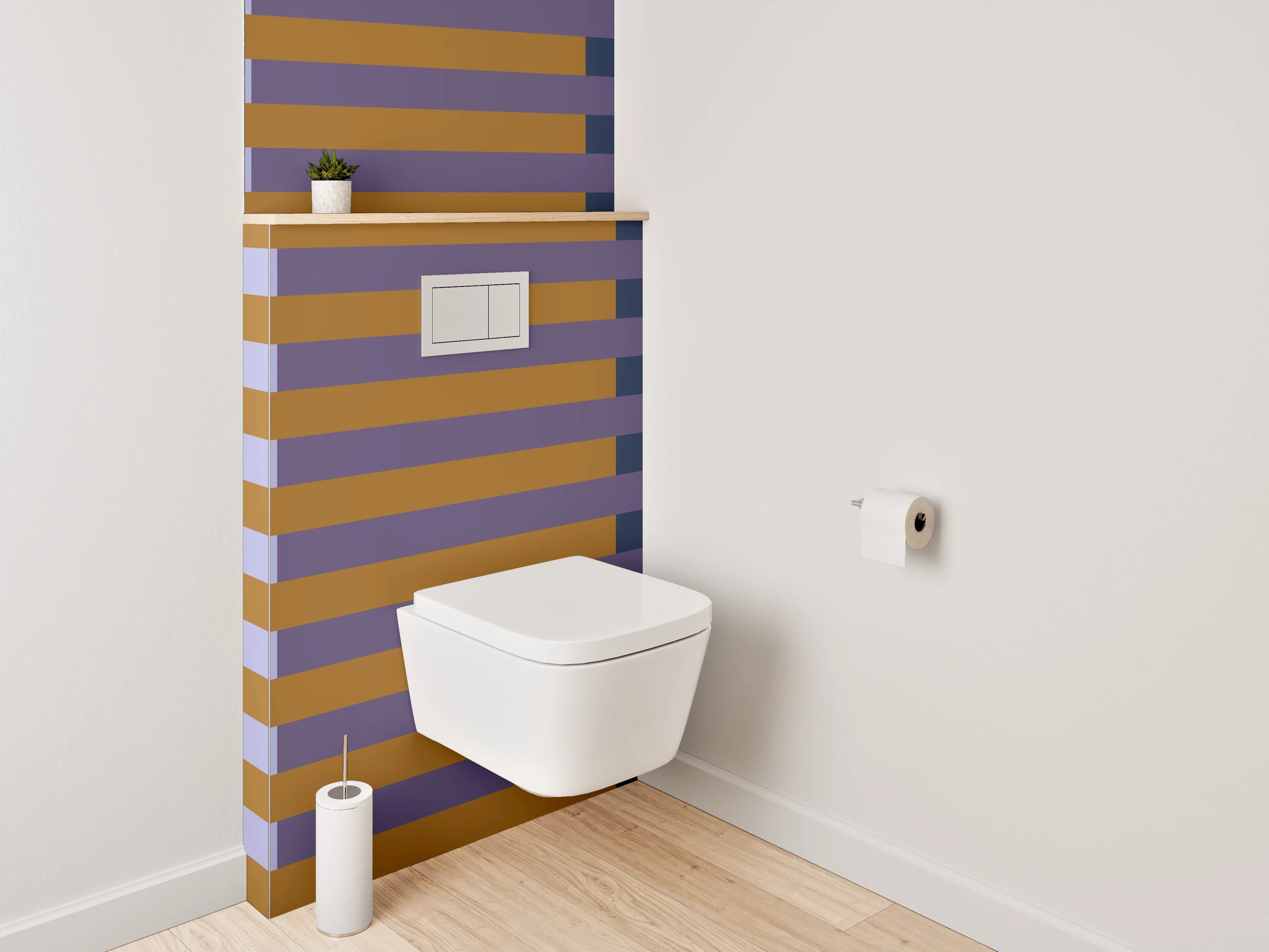 WC-Rückwand - Modernes Streifenmuster Retro-Look