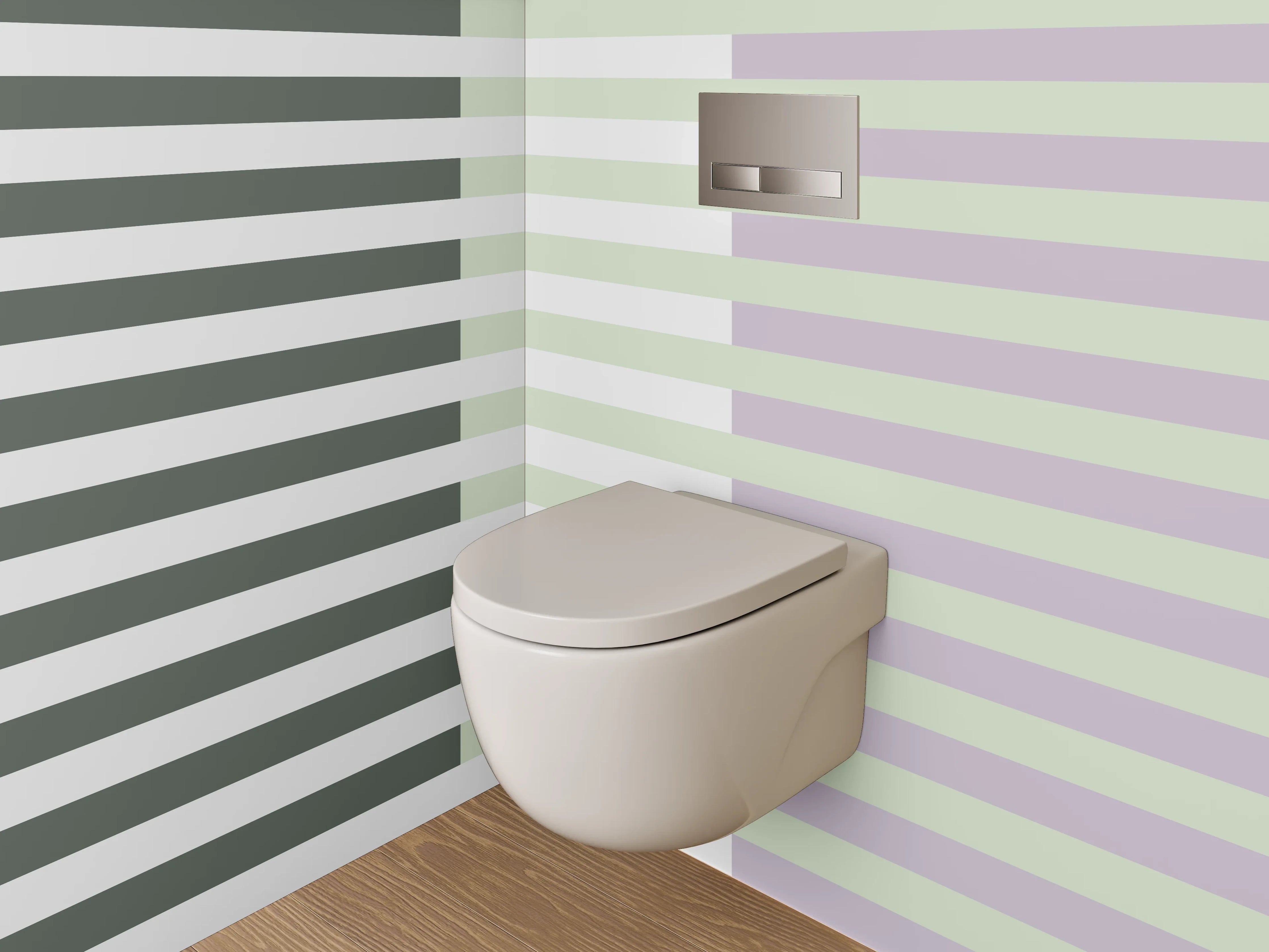 WC-Rückwand - Modernes Streifenmuster in Weiß und Grau