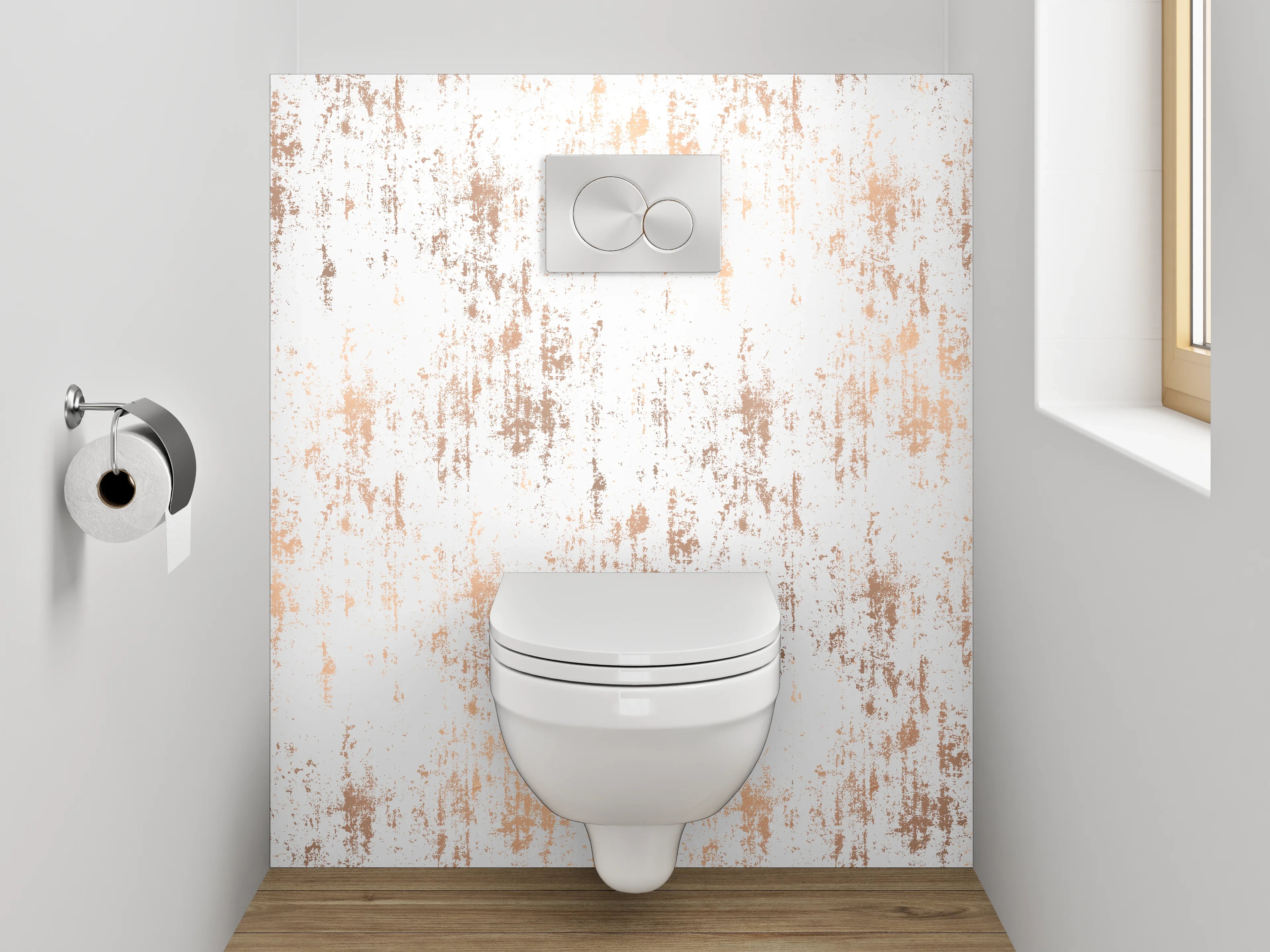 WC-Rückwand - Modernes Vintage Muster Weiß Braun