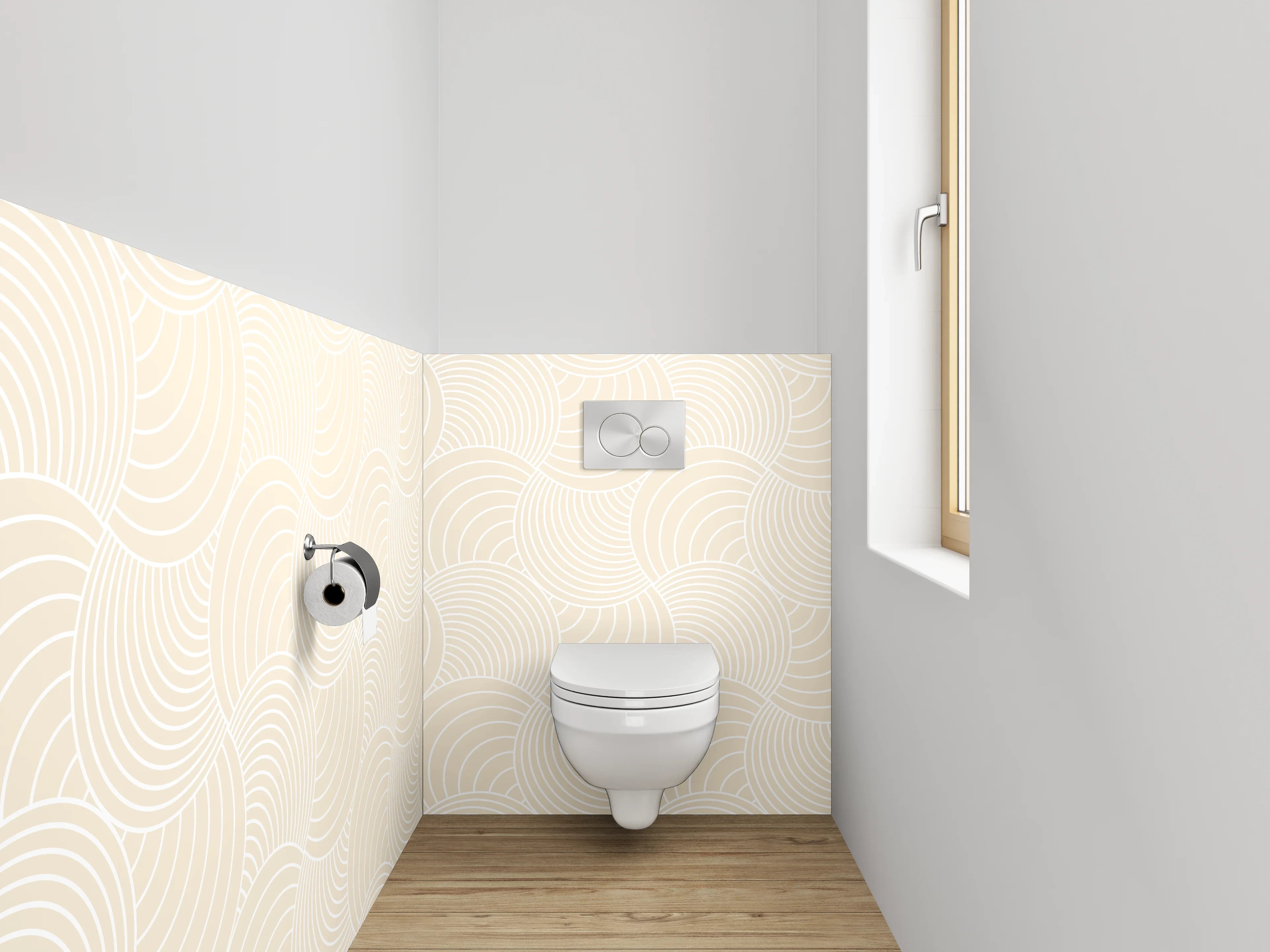 WC-Rückwand - Modernes Wellenmuster beige