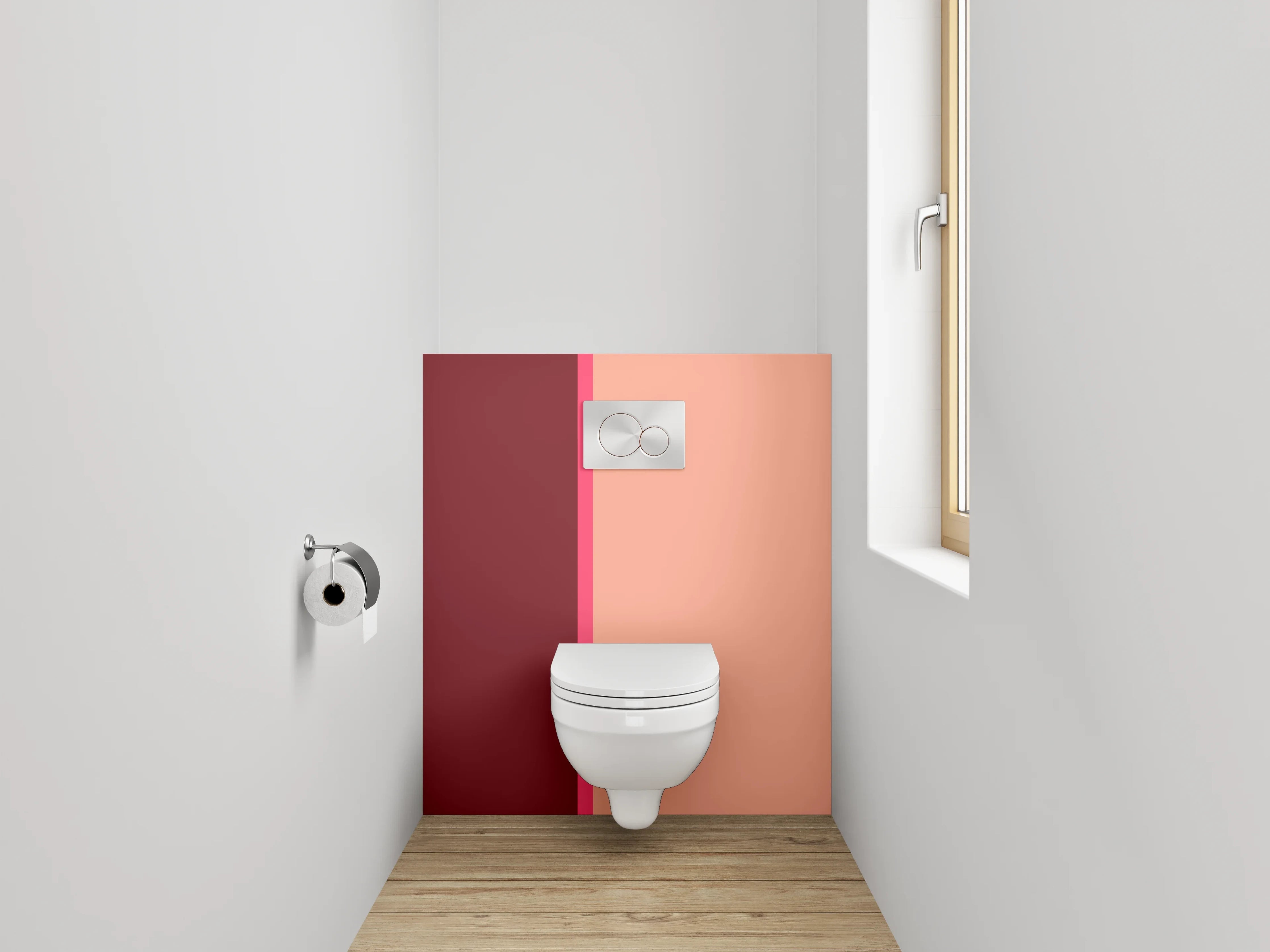 WC-Rückwand - Modernes Zweifarbendesign Braun Beige