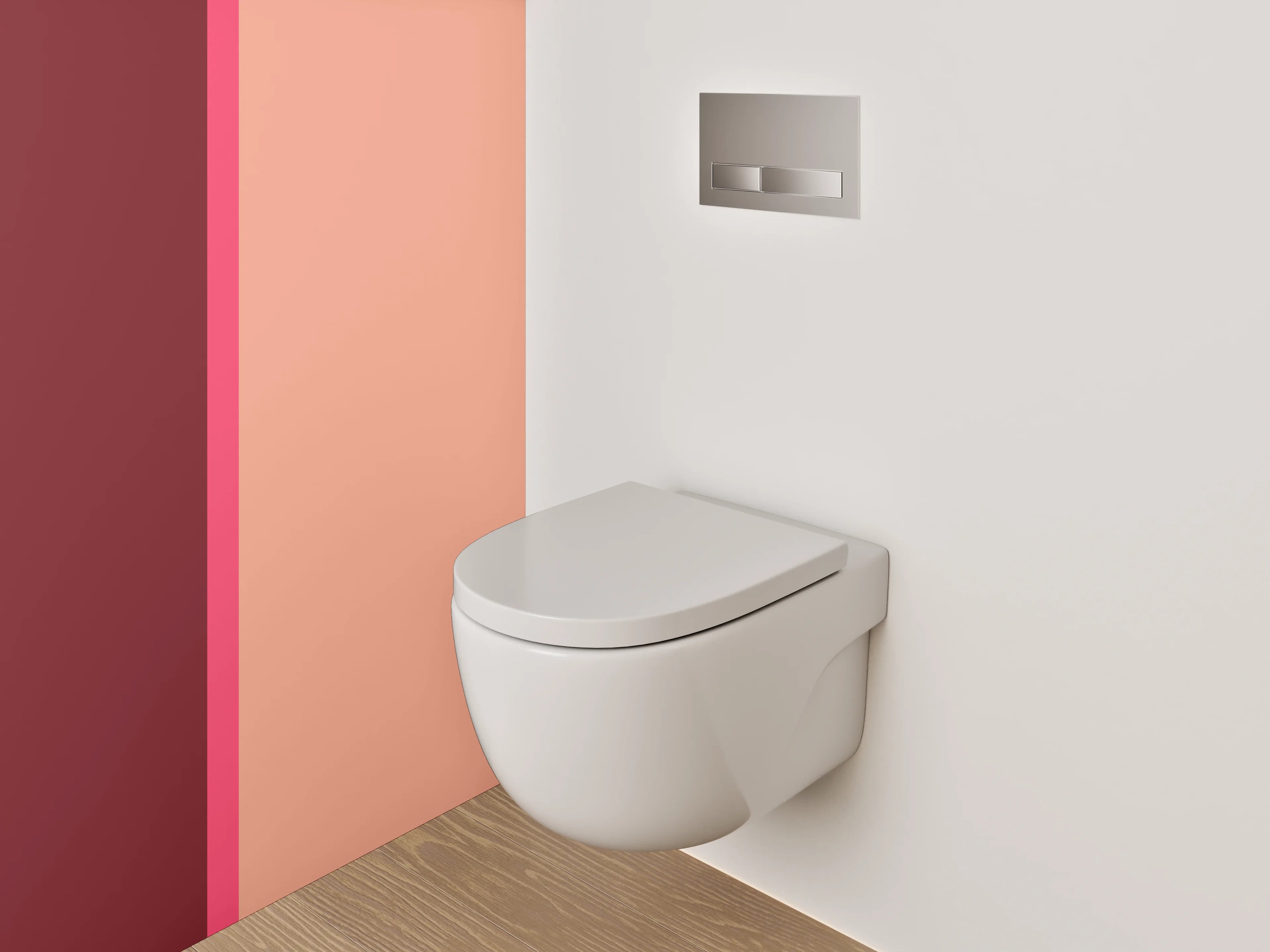 WC-Rückwand - Modernes Zweifarbendesign Braun Beige