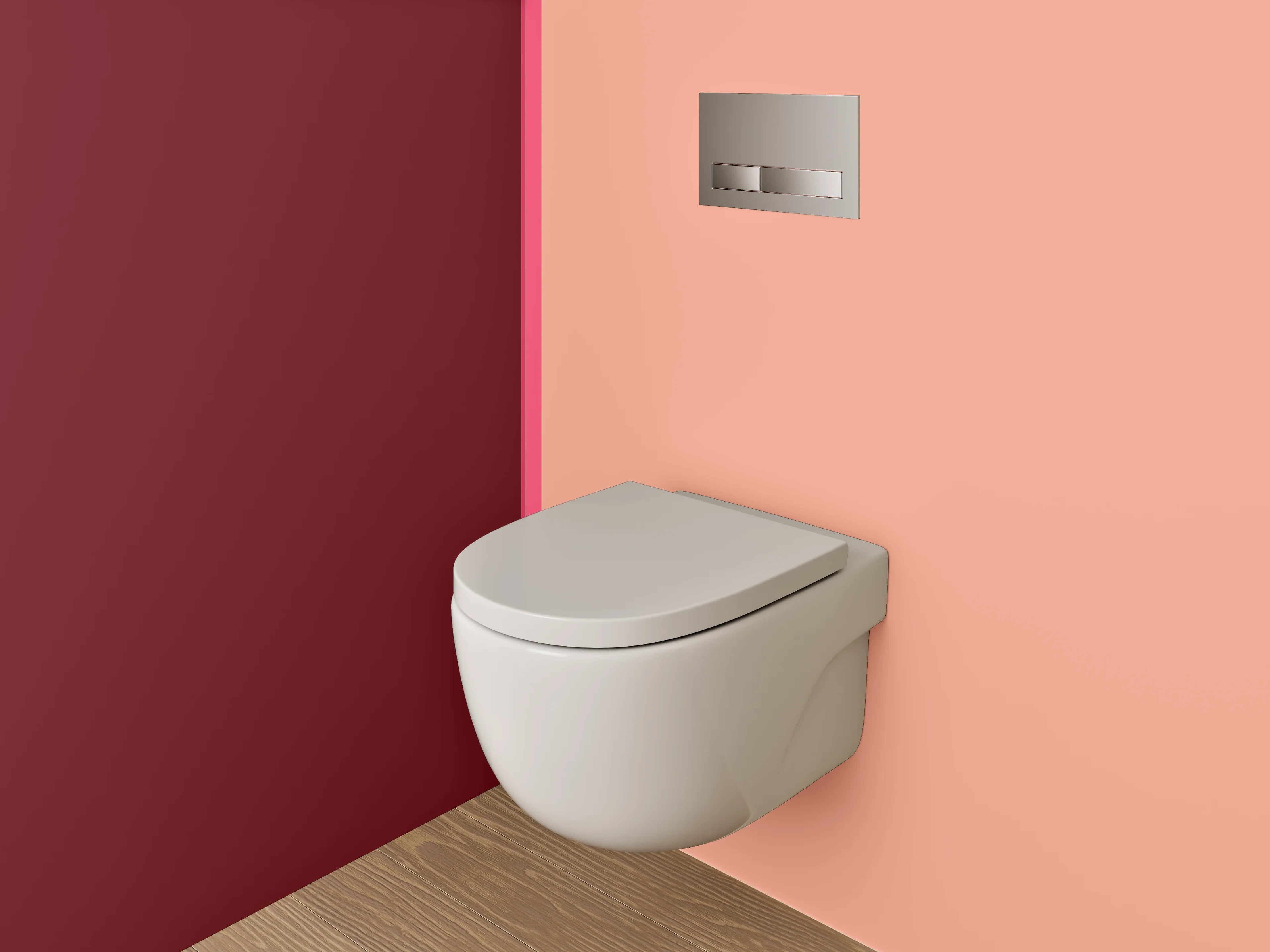 WC-Rückwand - Modernes Zweifarbendesign Braun Beige