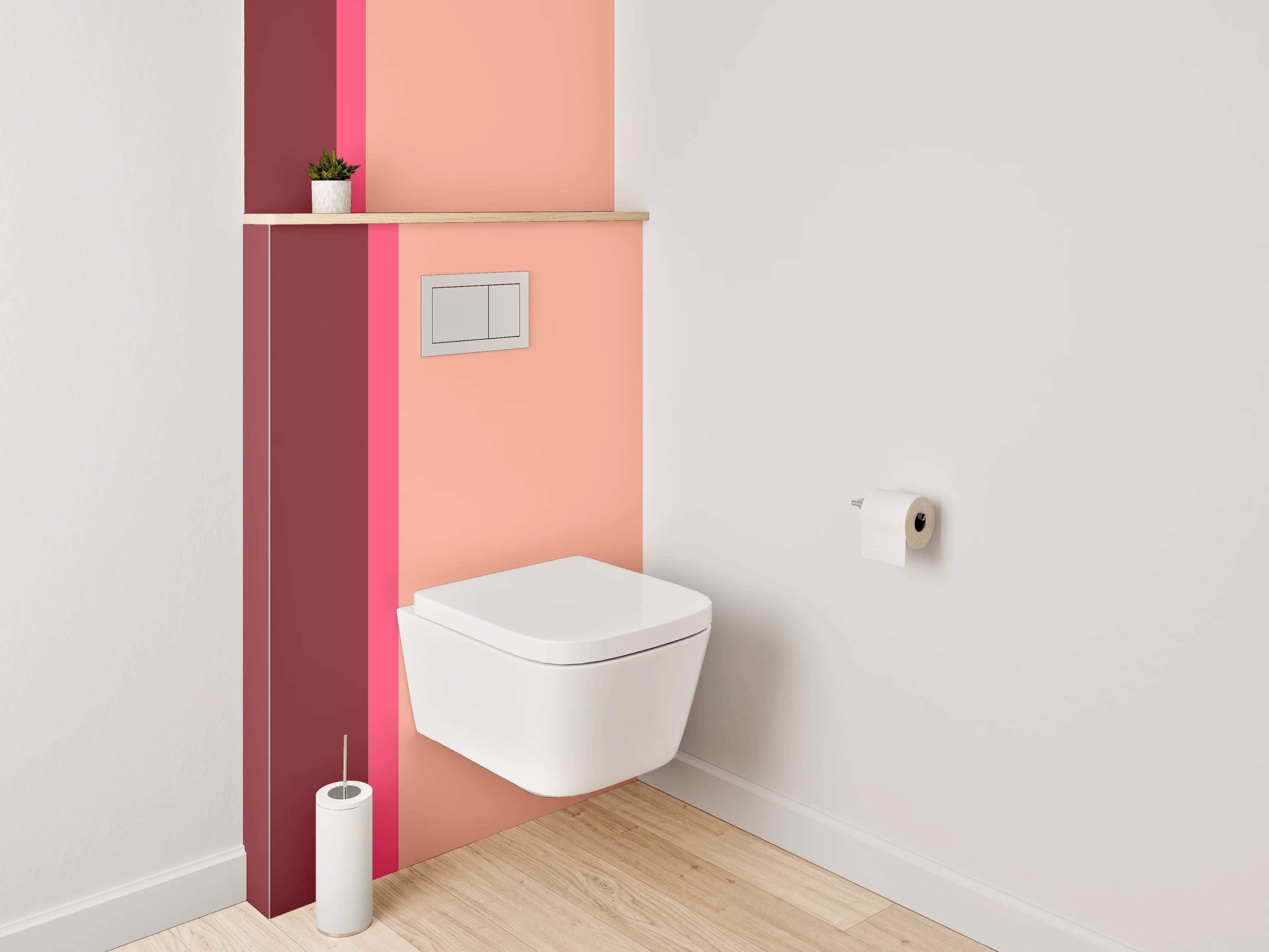 WC-Rückwand - Modernes Zweifarbendesign Braun Beige