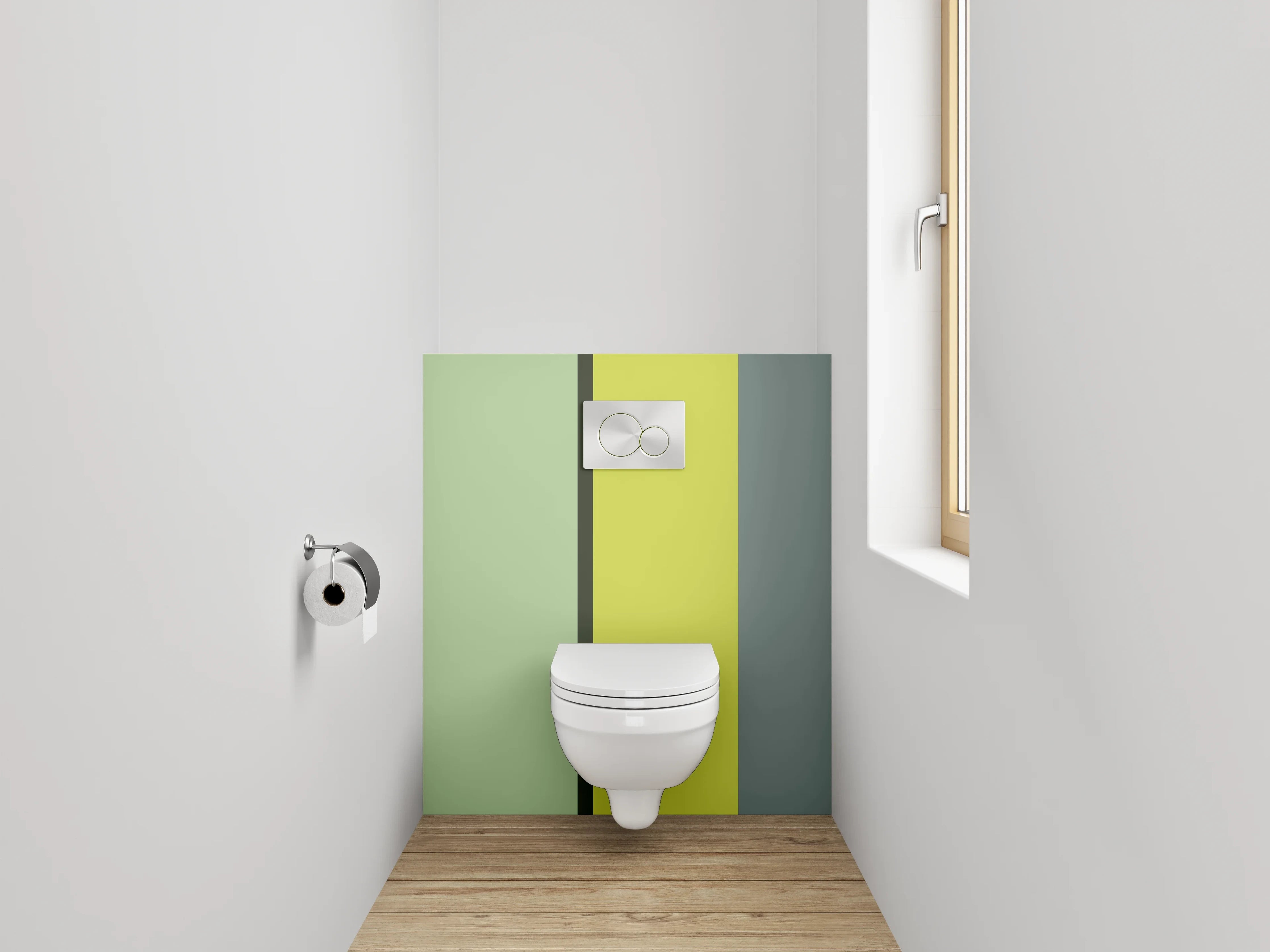 WC-Rückwand - Modernes abstraktes Farbstreifen-Design