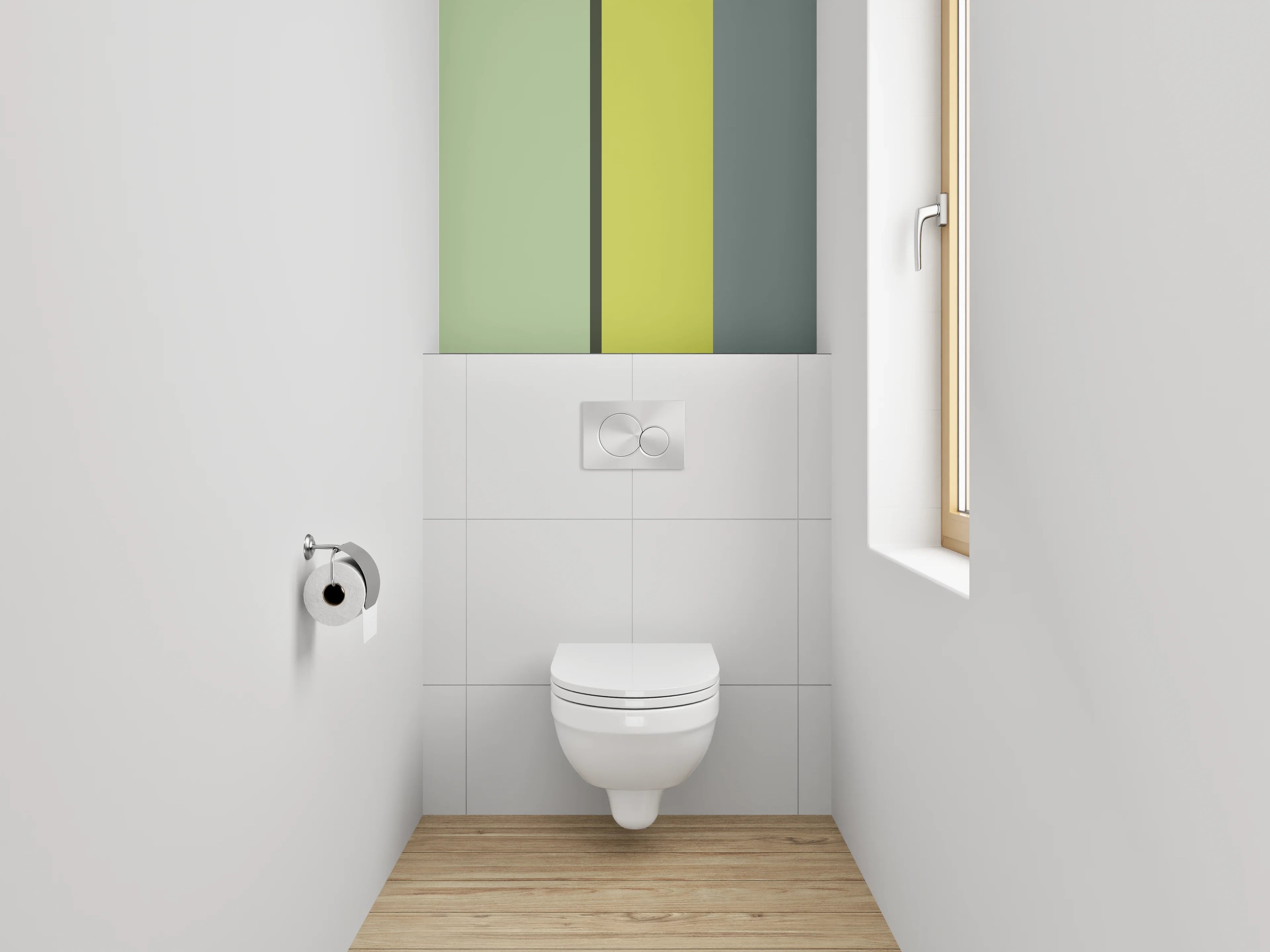 WC-Rückwand - Modernes abstraktes Farbstreifen-Design