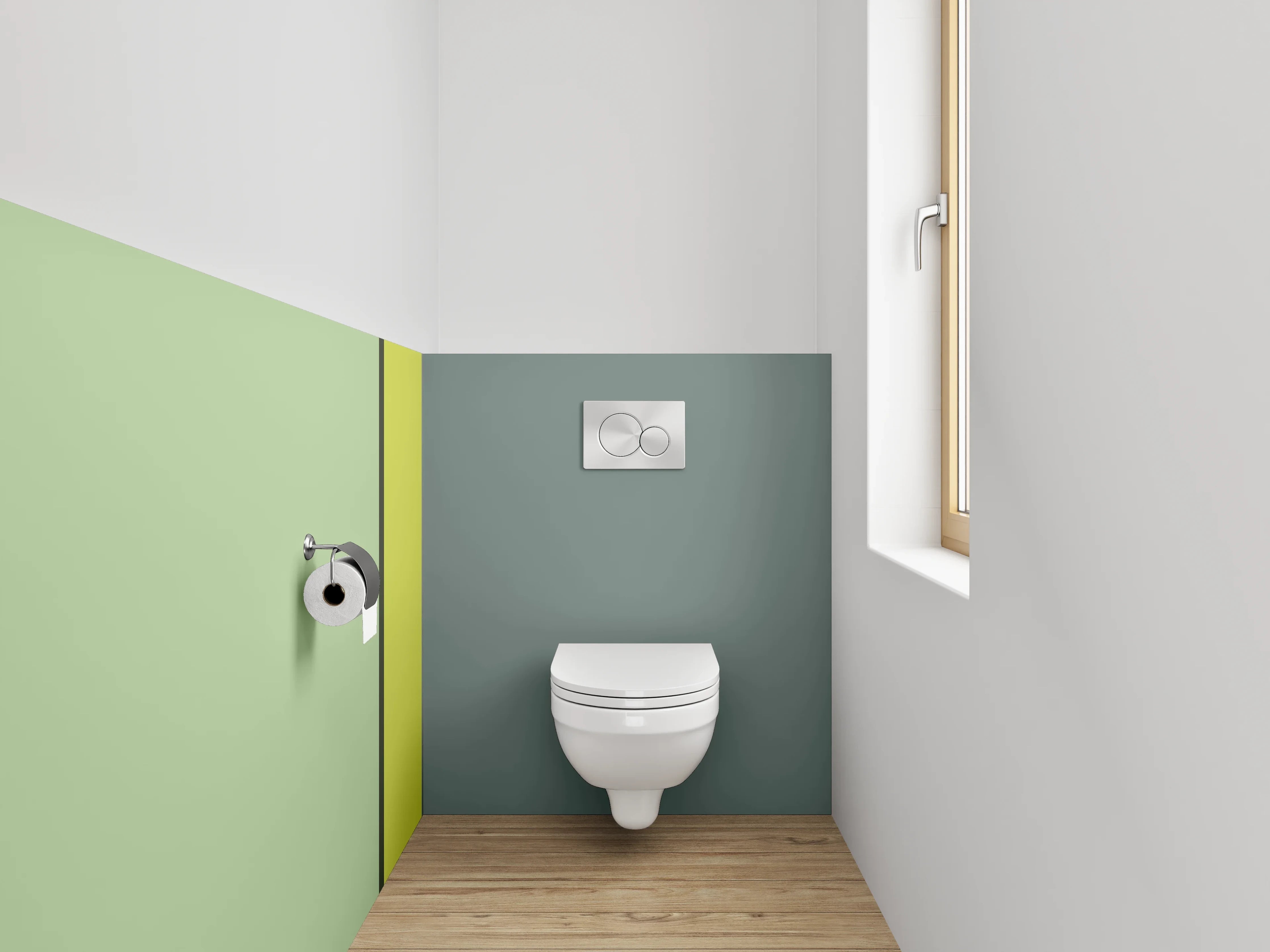 WC-Rückwand - Modernes abstraktes Farbstreifen-Design