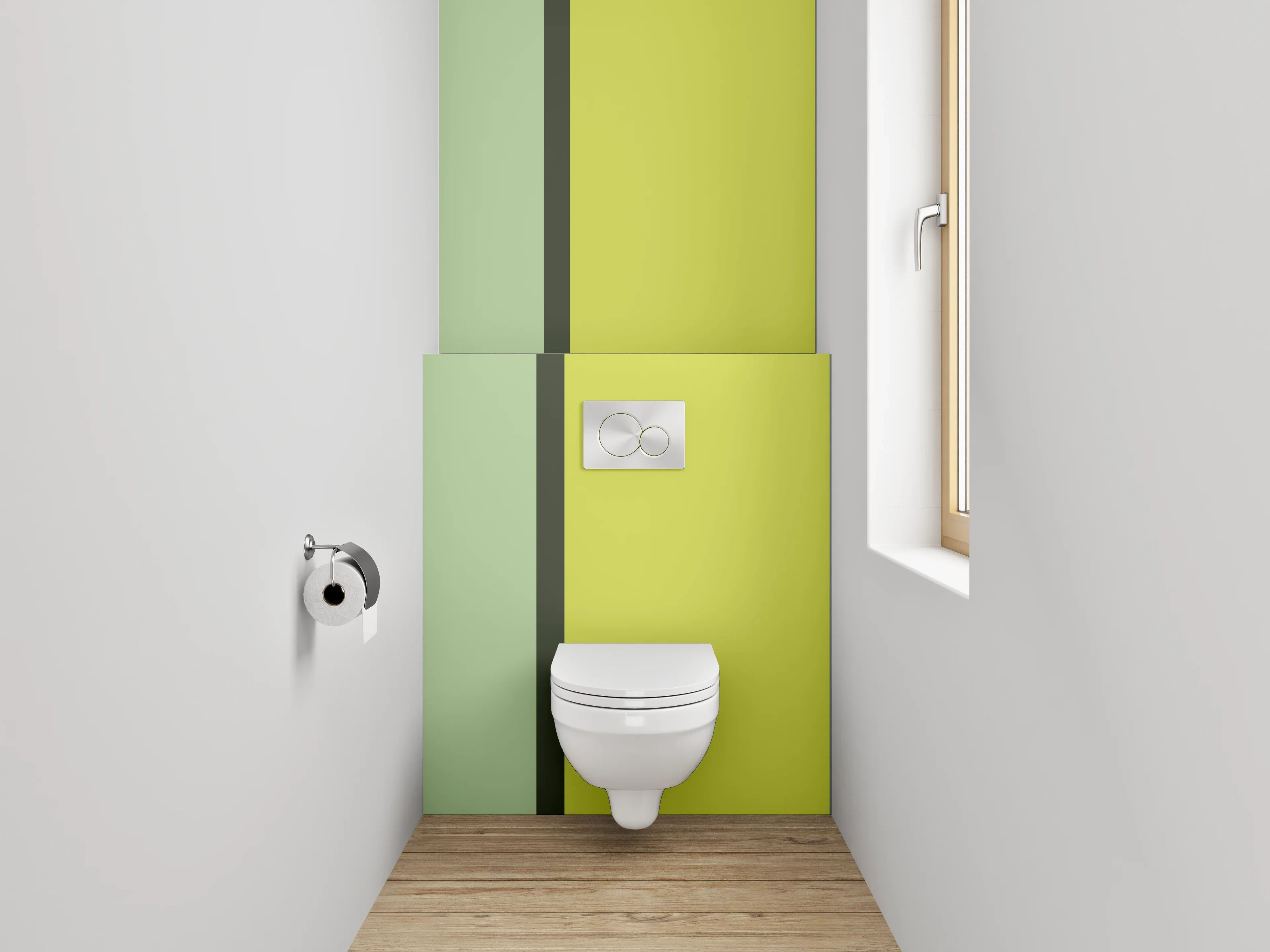 WC-Rückwand - Modernes abstraktes Farbstreifen-Design