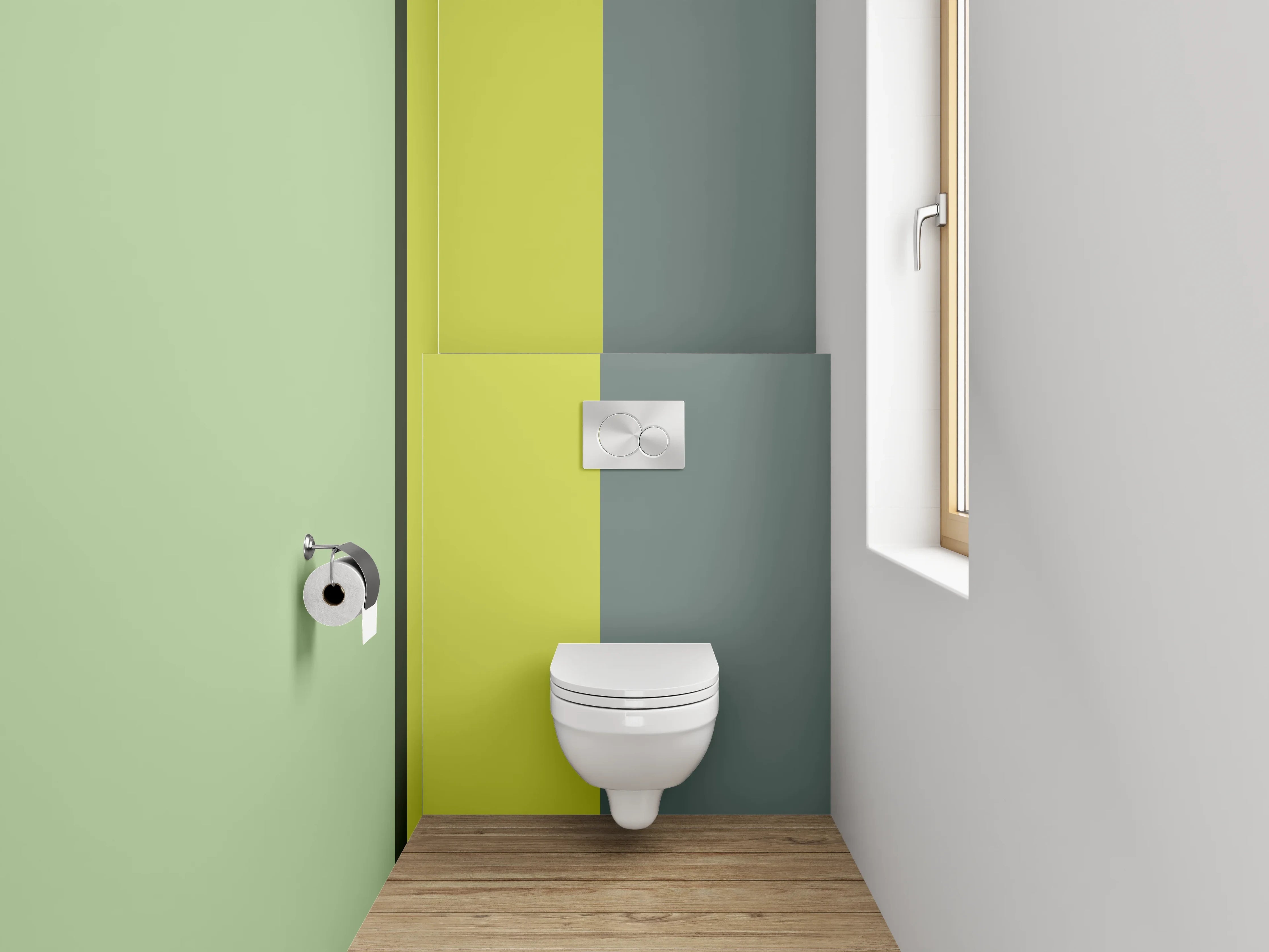 WC-Rückwand - Modernes abstraktes Farbstreifen-Design